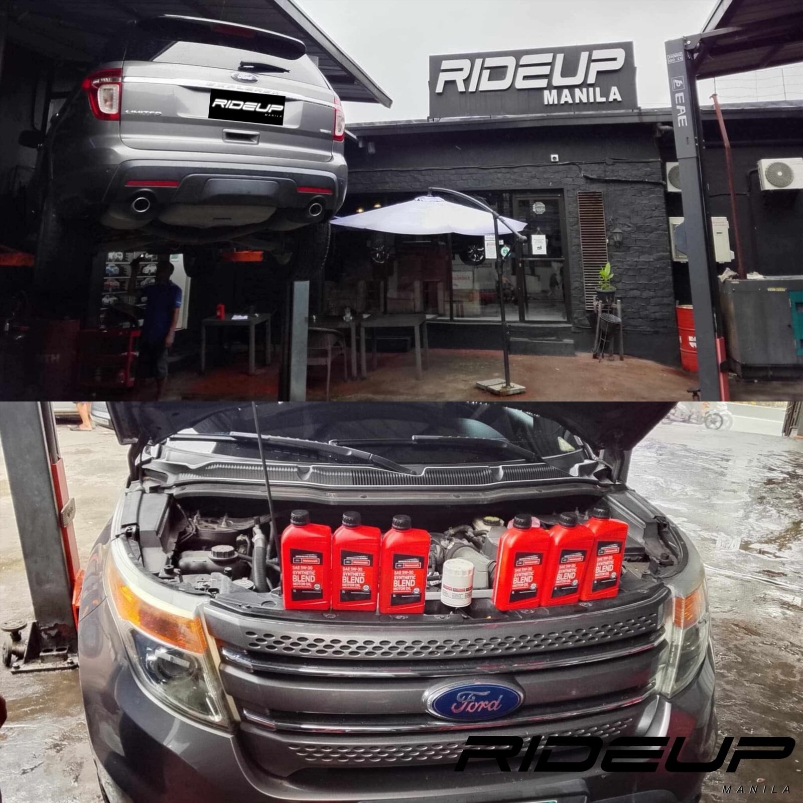 Ford Explorer
🔵 RIDEUP Ford Motorcraft PMS Express
🔧 5W-30 Ford Motorcraft fully synthetic oil
🔧 FoMoCo oil filter
🔧 Air filter cleaning
🔧 Aircon / cabin filter cleaning
🔧 top up Trofeo coolant
🔧 Brake cleaning
🔧 25-point preventive maintenance and safety inspection
🔧 Free premium carwash
🔧 Free zerobac
RIDEUP MANILA
108 President's Avenue BF Homes, Paranaque
09178880947
0276161888
www.rideupmanila.ph
support@rideupmanila.ph
Waze: RIDEUP MANILA BF Paranaque
Operating hours: 7AM to 10PM - Mondays to Sundays
#FordExplorer #RUM #rideupmanila #rideuppmsexpress #gettingahead