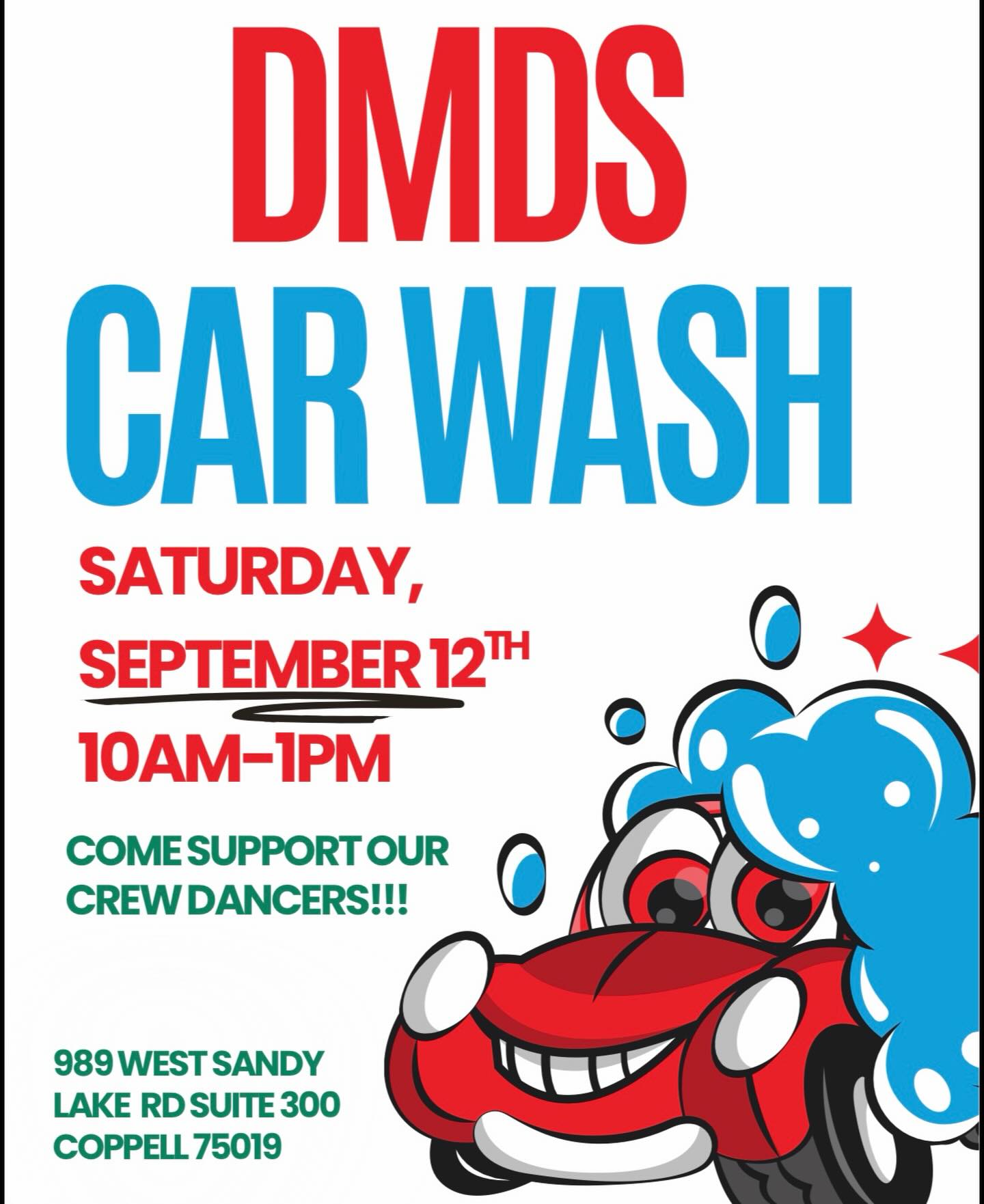 Car Wash this Saturday!!! 10am-1pm come support our CREW dancers