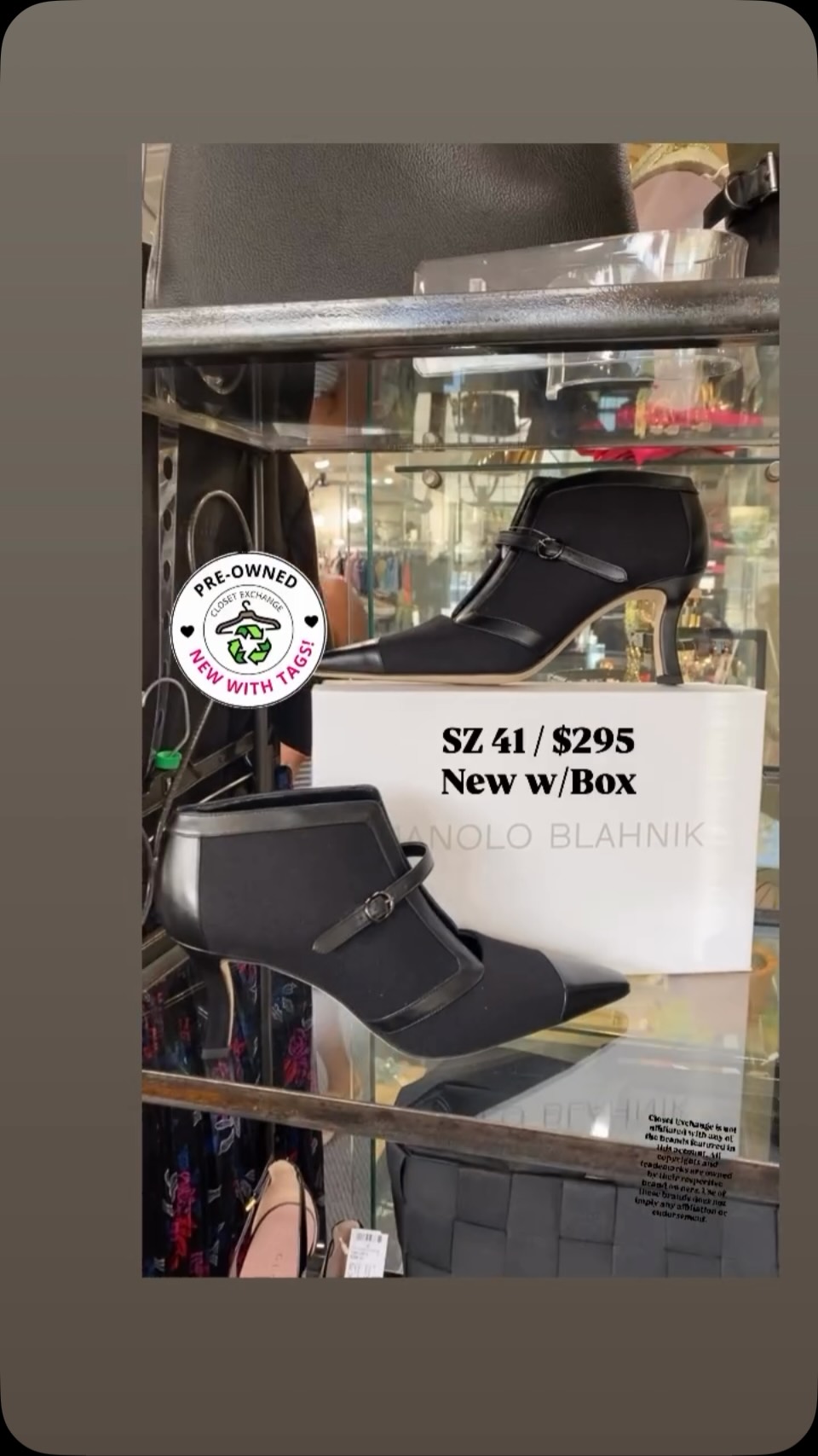 Brand new!!! Questions? Dm or ☎️ (781)449-2500. Our beautifully curated items are offered for resale. All items are pre-owned,authenticated and photographed by Closet Exchange.
All trademarks, logos, and brand names are the property of their respective owners. Use of these names, trademarks, and brands does not imply endorsement.
#consignment #boston #shoplocal #sustainablefashion #luxuryresale