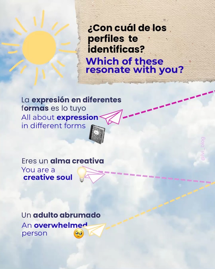 Sigue el avioncito ✈️para encontrar el contenido que va on tu perfil.
Follow the paper plane that gets your vibe to find out our contents for you .✨💖
#LviBlog #Blogger #AboutYou #ContenidoNutricional
¿Te consideras una persona creativa?
Do you consider yourself a creative person?