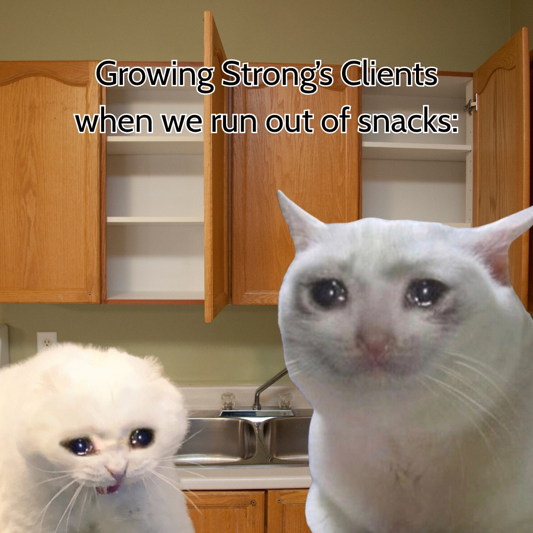 We love offering our clients snacks when they come in!
Snacking can improve mood after tough counseling sessions full of healing, promote bonding during support groups, and reduce anxiety when a client is new to the healing process. Our Prevention Educators even talk about snacks during their lessons at times. Snacks are great!
Want to help us bring smiles to our clients faces? We could use donations for our small snack pantry!
You can drop off or send new and unopened snacks to our office at 270 W. Prairie Ave. Decatur, IL 62523
You can make a monetary donation here: https://donorbox.org/donate-to-growing-strong
Single serving snacks we typically keep in stock (that always go fast) are:
- Pringles
- Gold Fish Crackers
- Fruit Snacks
Not able to donate? That's okay! Even just a share is MUCH appreciated! Thank you for helping us support our clients!
For any questions or if you are in need of support, you can reach out to our 24/7 Hotline at 217-428-0770