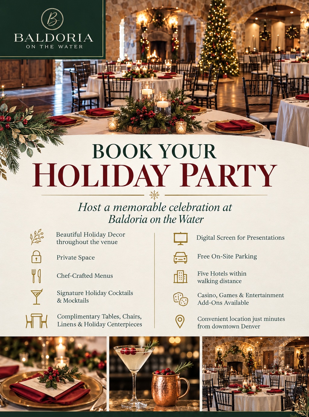 🎄 107 DAYS UNTIL CHRISTMAS… BUT WHO SAYS THE HOLIDAY PARTIES HAVE TO END THERE?! 🎄
If you’re in the hospitality or events industry, you know December can fly by while you’re busy making everyone else’s celebrations magical. ✨
That’s why Baldoria on the Water is keeping the holiday spirit going into January, February & March 2027! 🎉
We still have plenty of dates available for companies looking to celebrate their teams, clients, and accomplishments — even if your “holiday party” happens a little later than usual!
✨ Holiday décor
🍽️ Chef-crafted menus
🍸 Signature cocktails & mocktails
🎄 Private event space
🎶 Entertainment & add-ons available
🅿️ Free on-site parking
🏨 Five hotels within walking distance
It’s never too late to celebrate! Let us host your company and make your holiday celebration one to remember. ❤️
📩 Reach out to us today to reserve your 2027 date!
Baldoria on the Water
Lakewood, CO
🌐 baldoriaevents.com
#baldoriaonthewater #holidayparty #christmasparty #christmas #winter #winterwonderland #eventvenue #companyholidayparty #party #events #coloradoevents #christmasincolorado #holidays #happyholidays #merrychristmas