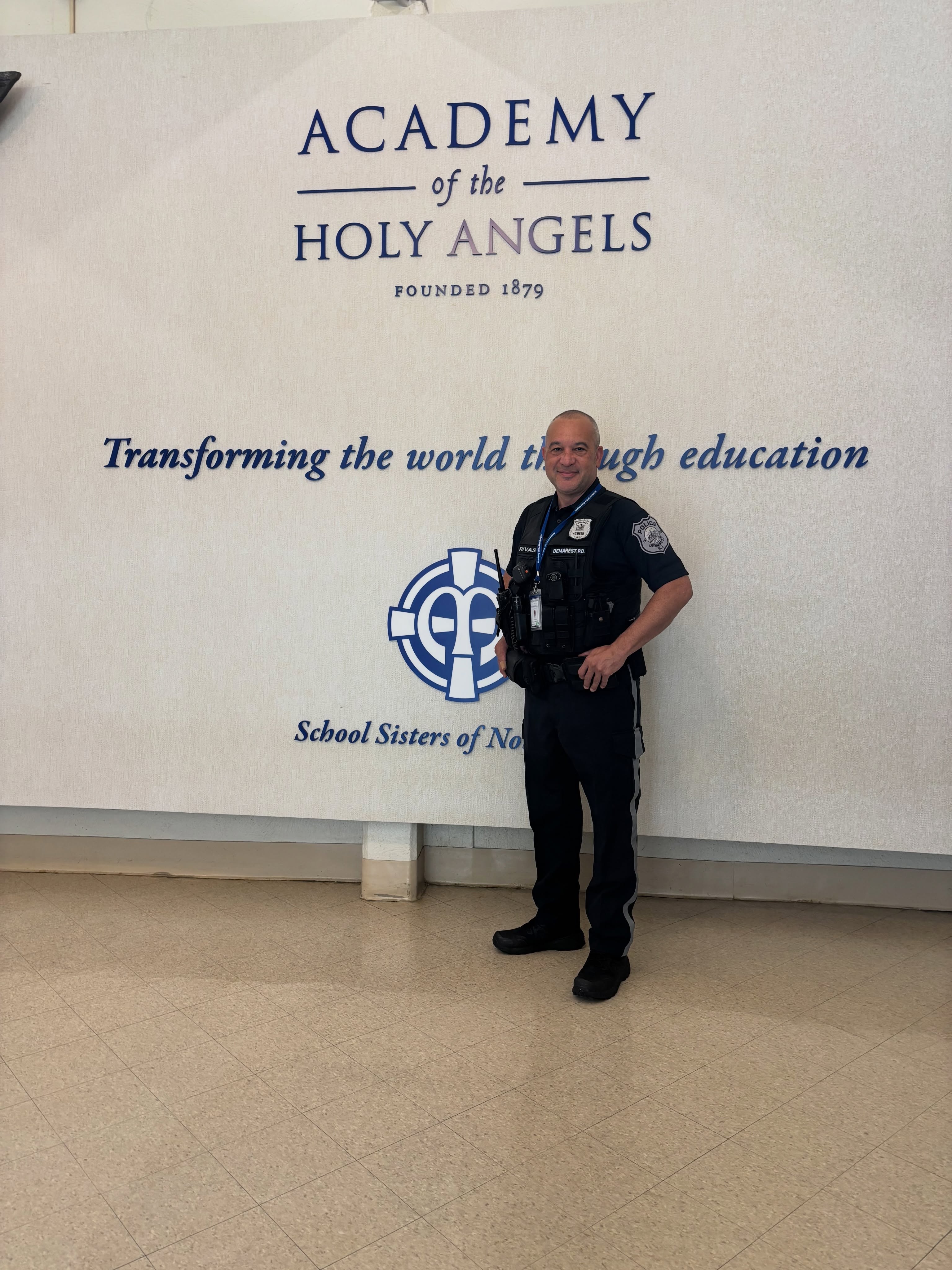 The Police Department is excited to welcome SPO Jose Rivas to our family and to the Academy of Holy Angels school community!
SPO Rivas is beginning his first year as a SLEO III at AHA and is the first SLEO III ever assigned to the school. He brings with him a wealth of knowledge and experience from his career as a retired Detective/Sergeant with Fairview PD. We are looking forward to having him as part of the school community and know his experience and dedication will be a great asset to our students, staff, and families.
We would also like to welcome back SPO Bianchi as he begins his second year at NVD HS. He will once again be working alongside Detective/SRO Owens as they start another school year together.
A big thank you to the administration and staff at AHA for being so welcoming and helpful to SPO Rivas and for helping make his transition into the school community a smooth one.
Welcome back to all of our students and staff at AHA and NVD. We wish everyone a safe, successful, and great school year!