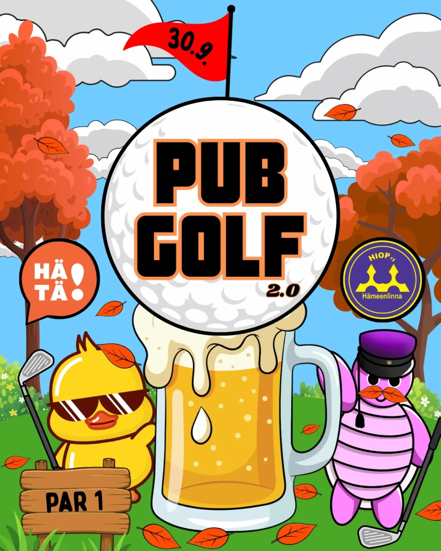 FI/EN
Väylät ovat jälleen auki ja PubGolf kutsuu sinut
pelikentille 30.9. Klo 17:00-21:00🚩
Tuttuun tapaan tapahtumassa kierretään baareja
pienissä ryhmissä ja pyritään juomaan juomia
mahdollisimman vähillä hörpyillä🍺. Tässä
tapahtumassa siis pienin pistemäärä voittaa👑.
Jotta suorittaminen ei olisi liian helppoa, jokaisella rastilla on oma haasteensa.
Haalarimerkin saa jokainen joukkueen jäsen
maalissa, täyden passin palautuksen yhteydessä.
Tapahtuman päätteeksi palkitsemme parhaan
suorituksen PubGolf -pokaalilla ja mahdollisesti
muilla palkinnoilla🏆
Tapahtuma on mahdollista suorittaa yksin ja
alkoholittomilla juomilla. Yksityiskohtaisemmista
säännöistä julkaisemme lähempänä tapahtumaa.
Lipunmyynti aukeaa Kide.appissa maanantaina
👉14.9. klo 09:00👈. Jäsenhintaiset liput Insinööriliiton jäsenille ja Tradenomiopiskelijoiden
kulta- ja mustajäsenille. ❗️Huom❗️ Kaikilla
osallistujilla tulee olla oma lippu!
Lippujen hinnat:
🎫 Jäsen: 2€
🎫 Ei jäsen: 4€
--------------
The fairways are open once again, and PubGolf is
calling you to the course! 30 September
17:00-21:00🚩
As usual, the event takes you through
Hämeenlinna bars in small groups, with the goal of finishing your drinks in as few sips as possible🍺 In this event, the lowest score wins👑. To make things a little more challenging, each checkpoint, or "hole", has its own challenge.
Every team member will receive an overall patch at the finish line when handing in their completed
scorecard. At the end of the event, the best
performance will be rewarded with the PubGolf
Trophy, and possibly some other prizes as well🏆
The event can also be completed solo or with
non-alcoholic drinks. More detailed rules will be
published closer to the event
Ticket sales open on Kide.app on
👉Monday 14 September at 9:00 AM👈
Member-priced tickets are available for members
of the Union of Professional Engineers in Finland
and gold/black members of Students of Business
and Technology.❗️Please note❗️ Every participant must have their own ticket!
Tickets:
🎫 Member 2€
🎫 Non-member 4€
