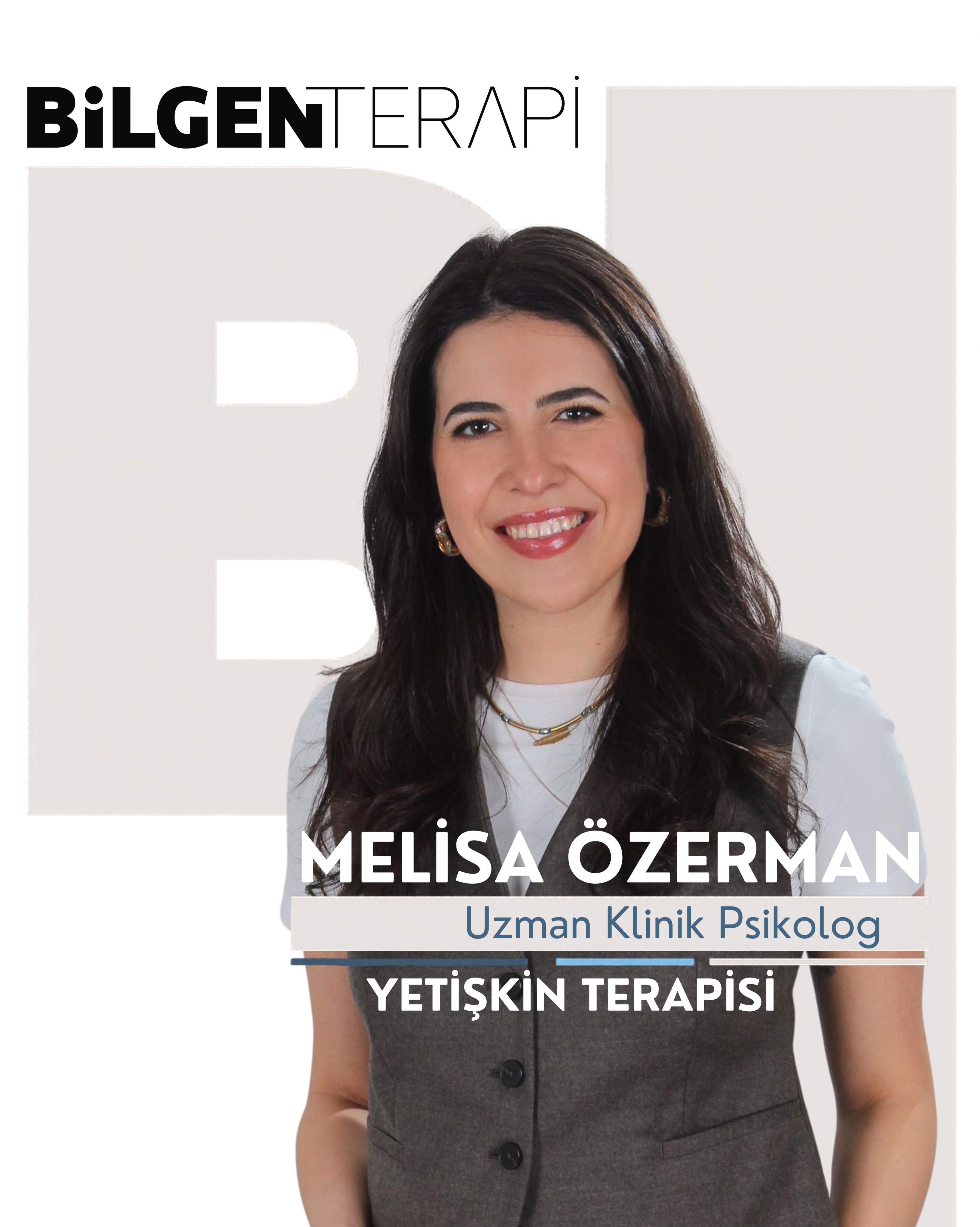 ⏩Ekibimizden Klinik Psikolog Melisa Özerman, Üsküdar Amerikan Lisesi’nin ardından Koç Üniversitesi Psikoloji bölümünden mezun olmuştur. Yüksek lisans eğitimini Londra Queen Mary Üniversitesi’nde “Ruh Sağlığı: Psikolojik Terapiler” programında başarıyla tamamlamıştır. Dr. İbrahim Bilgen’den ACT (Kabul ve Adanmışlık Terapisi) Temel, Orta, İleri Seviye ve Süreç Odaklı Terapi beceri eğitimleri ile süpervizyonlarını almış; ayrıca Glenn M. Callaghan’dan IBT ve FAP eğitimleri alarak mesleki gelişimini sürdürmüştür.2023 yılından bu yana Bilgen Terapi Enstitüsü’nde genç yetişkin ve yetişkinlerle Türkçe ve İngilizce dillerinde yüz yüze ve online bireysel psikoterapi çalışmalarını yürütmektedir. Aynı zamanda enstitüde Dr. İbrahim Bilgen’in seans takipleri yapmakta ve ACT eğitimlerinde yardımcı eğitmen olarak görev almaktadır.Detaylı bilgi ve randevu için web sitemizi ziyaret edebilirsiniz.👉 www.bilgenterapi.com#uzmanpsikolog #psikoterapist #bilgenterapi #psikoloji #bireyselseanslar