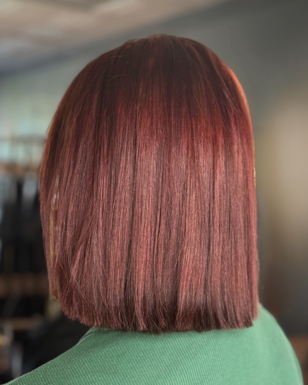 Rich red, a sharp little bob, and that shine?
Sometimes the hair really doesn’t need a whole backstory.
April understood the assignment.
Who else is permanently on team red hair?