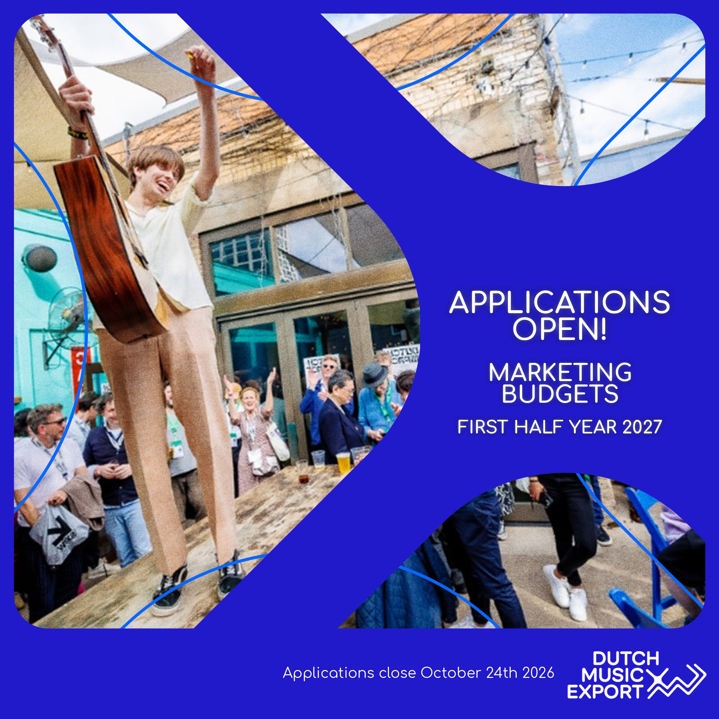 Applications are now open for DME’s marketing regulation - first half year 2027
Is your international release of your album, EP or multiple singles coming up in Q1 or Q2 of 2027? DME supports international marketing campaigns with a 50% matching contribution between €5000 and €20000
Application deadline is October 24th 2026
Find all the criteria and the application form on our website.
#dutchmusicexport