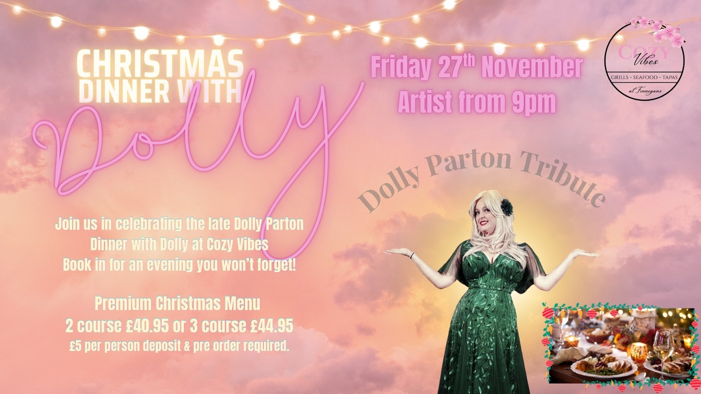 Dinner with Dolly?
Join us at Cozy Vibes for an enchanting evening.
Indulge in our premium festive menu β itβs pure magic. β¨
Bookings are open!