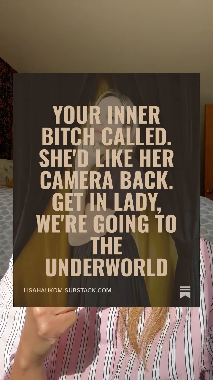 Sometimes the fix isn’t a new tool. It’s using an old one differently, especially when it’s one you already have a complicated relationship with.
As promised an absolutely epic tale into the underworld of our self-image. Persephone, Inanna, and your inner B all make appearances. I hope you love it.
This one’s free to read on IWNGTFY until Friday ;)