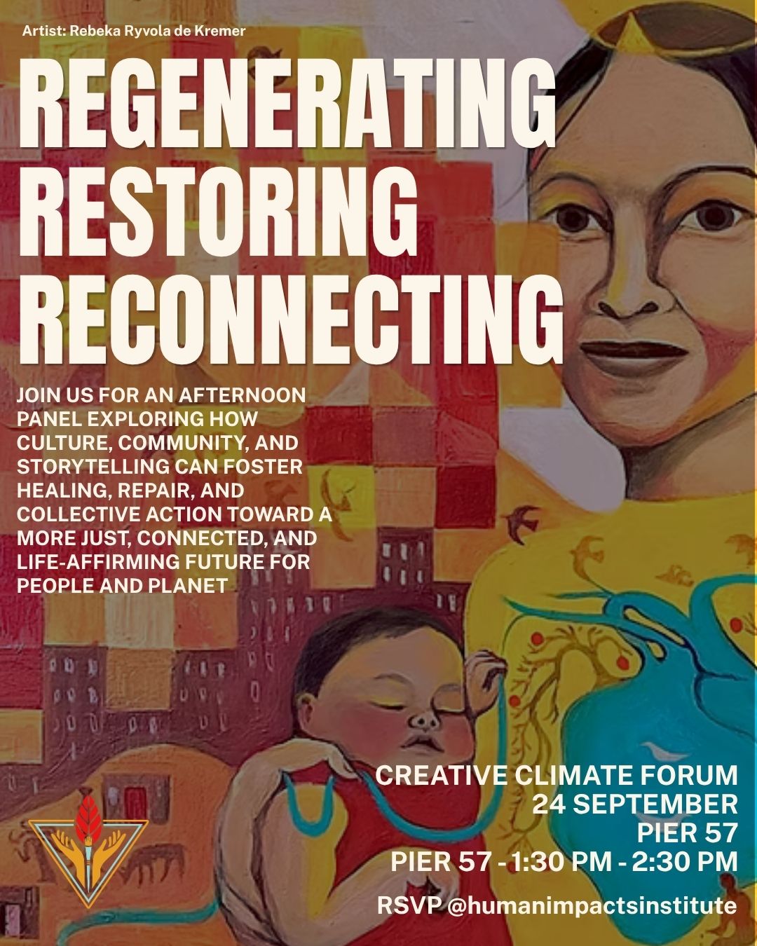 ♦️ Join the Human Impacts Institute along with some amazing guest speakers exploring how culture, community, and storytelling can help regenerate what has been broken, restore what has been overlooked, and reconnect people to each other and to the natural world. Speakers will share pathways for healing, repair, and collective action that move us toward a more just and life-affirming future for people and the planet.
Guests Include:
- Joshua Amponsem, Co-Executive Director, Youth Climate Justice Fund @amponsemjoshua
-Madeleine McGillivray, Climate Communications and Policy Coordinator, Seeding Sovereignty @madeleinemacgillivray @seedingsovereignty
-Amy Westervelt, Investigative Climate Reporter, founder of Drilled, and founder and executive producer of Critical Frequency @therealamywestervelt @drilledmedia
📍 Pier 57, NYC
📅 Thursday, Sept 24
🎟️ Free + open to everyone
RSVP for one session or attend the full day!
🔗 Register at link in Bio
🍃 Available to volunteer? Let us know! Apply at the link in our Bio
Thanks to funding for this program from the NYS Department of Environmental Conservation Environmental Justice Grants program.
#Regenerating #Restoring #Reconnecting #CreativeClimateForum #CollectiveAction