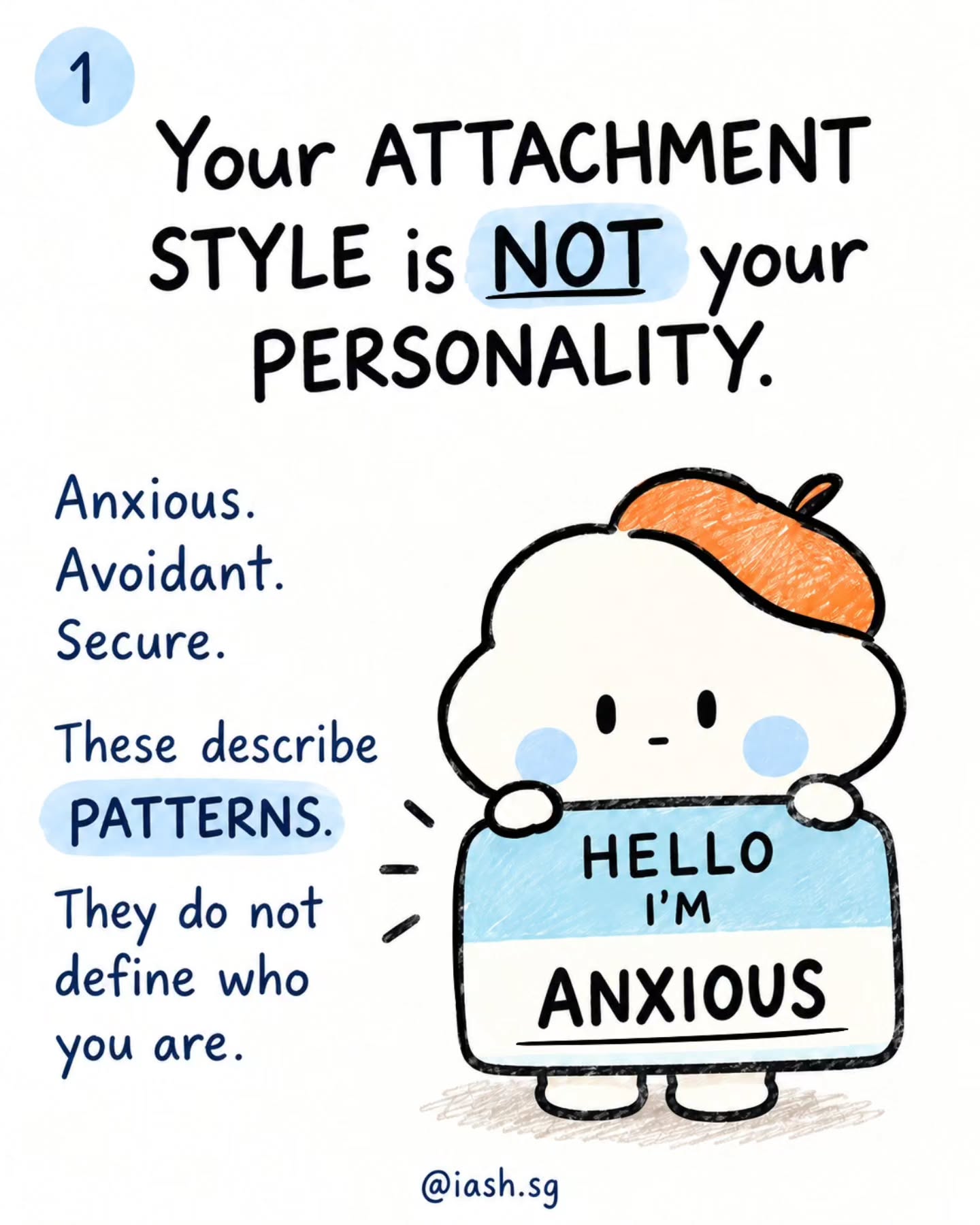 Your attachment style does not tell us who you are.
Because you are so much more than that.
Attachment styles gives us a map of what you may have learned to expect from closeness—and how you protect yourself when a relationship begins to feel unsafe.
You may reach for reassurance when you fear being left.
You may withdraw when closeness feels overwhelming.
You may want connection while fearing it at the same time.
Or you may generally feel secure enough to trust that closeness and independence can coexist.
These patterns can help explain why we do the things we do.
But they should never become labels that trap us.
--
Attachment can also be shaped by the relationship we are in.
Even someone who is usually secure may become more anxious or withdrawn with a partner who is inconsistent, unavailable or repeatedly shuts them down.
So perhaps the better question is not simply:
“What attachment style am I?”
But:
“What happens to me when I need closeness?”
“What kind of relationship brings out this pattern?”
“What helps me feel safe enough to respond differently?”
And know this too, attachment styles can change.
Through awareness, healthier experiences and relationships where safety is practised consistently, we can learn new ways of trusting, connecting and staying ourselves around another person.
You've got this 🤍
Take care,
Team IASH
#AttachmentStyles #HealthyRelationships #MentalHealthSingapore #IASHSG