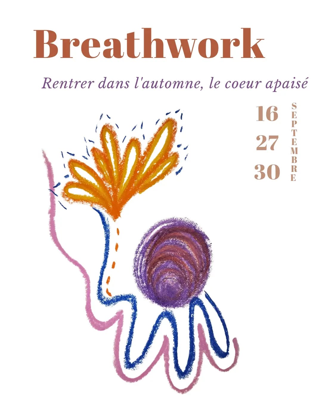 Voici les rdv Breathwork pour Septembre :
- Mercredi 16 à 19h30
- Dimanche 27 à 17h
- Mercredi 30 à 19h30
L'invitation de ce mois ci sera d'écouter ce qui en Soi a envie d'être mis au monde ✨ Renouveler notre regard et rentrer dans ce temps d'automne le coeur apaisé.
📍 Urcuit — vue forêt (20min de bayonne)
Tarif : 40 € — Offre duo : 30 €/personne
💌 Inscription par message
#breathwork #respiration #paysbasque