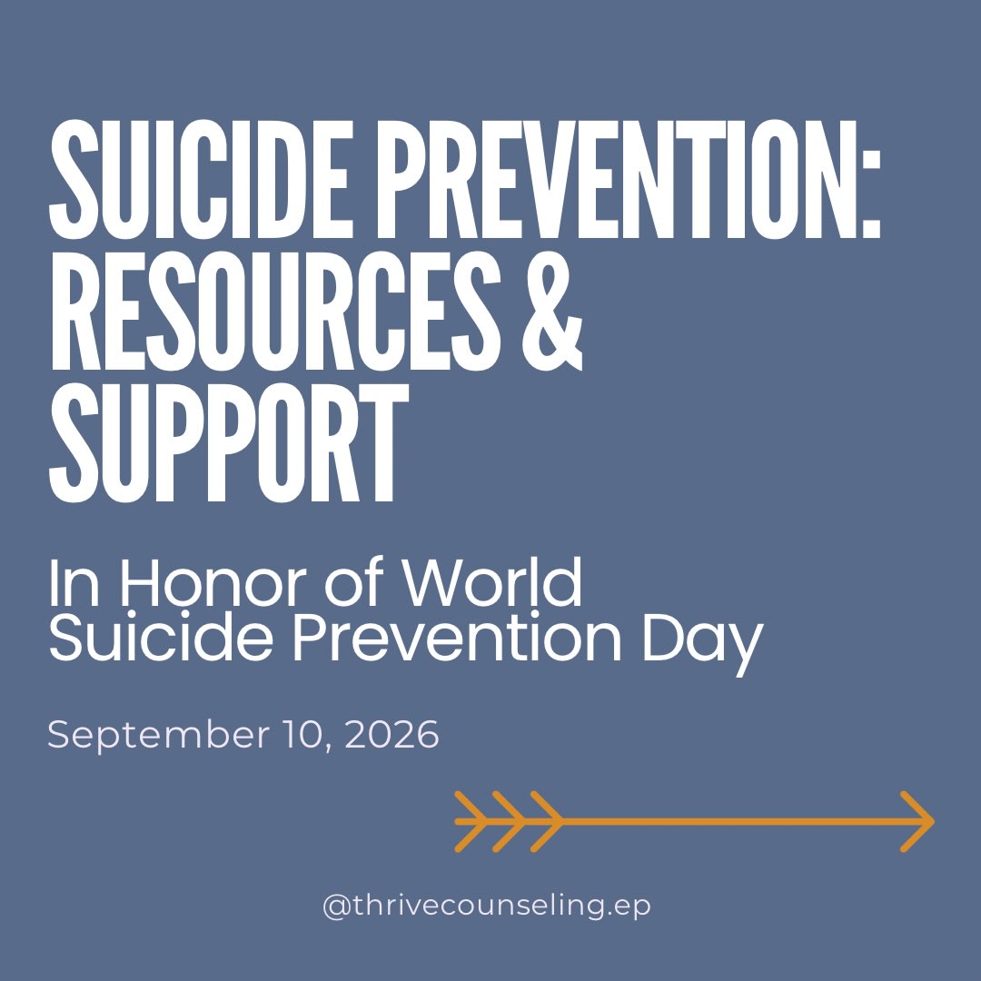 Today is World Suicide Prevention Day.
Suicidal thoughts often happen quietly—and no one should have to carry them alone. Knowing the warning signs, checking in with the people we care about, and sharing resources can help create a path toward support.
Save this post for yourself. Share it with someone who may need it. And remember: reaching out for help is a sign of strength 💚
#WorldSuicidePreventionDay #SuicidePrevention #MentalHealthSupport #elpaso #elpasotx