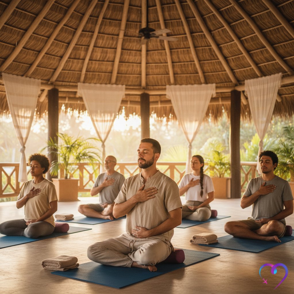Feeling tense? Try this 30-second reset 🌿
Place one hand on your chest, one on your belly. Inhale slowly, then exhale a little longer.
It helps your body notice safety fast, and you can use it anywhere, before a meeting or before bed.
Want more simple Mindfitness tools? Chat with Brett and discover our retreats.