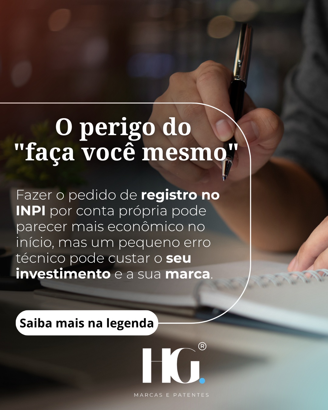 Fazer o pedido de registro no INPI por conta própria pode parecer mais econômico no início, mas um pequeno erro técnico pode custar o seu investimento e a sua marca. ⚠️
Os motivos mais comuns para a recusa ou exigências no INPI incluem:
Busca prévia incorreta: Não identificar marcas colidentes (já registradas com nomes similares).
Enquadramento errado de classe: Escolher a atividade comercial incorreta na Classificação de Nice.
Perda de prazos: Não acompanhar os despachos semanais da Revista da Propriedade Industrial (RPI).
Não arrisque o futuro do seu negócio. Deixe a burocracia com quem entende do assunto! 🤝
📲 Entre em contato com a equipe da HG Marcas e Patentes e garanta um processo seguro do início ao fim.
#HGMarcasEPatentes #INPI #RegistroDeMarca #Empreendedorismo #ProtecaoEmpresarial