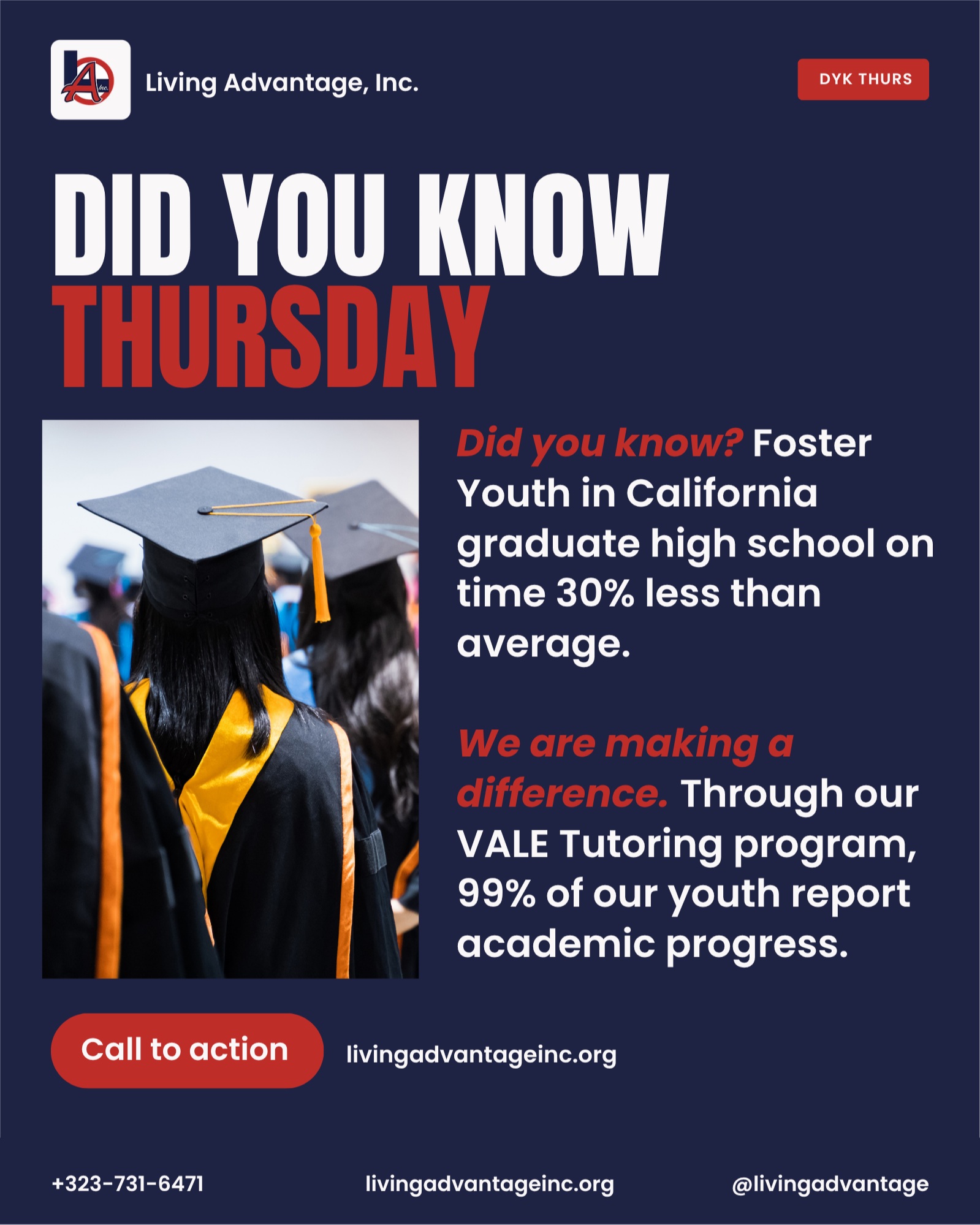 Our LAYC Tutors make graduation a tangible goal for our youth. If you want to help a foster youth today, go to our website and see how you can get involved. #LosAngeles #FosterYouth #GivingBack #DTLA #Community