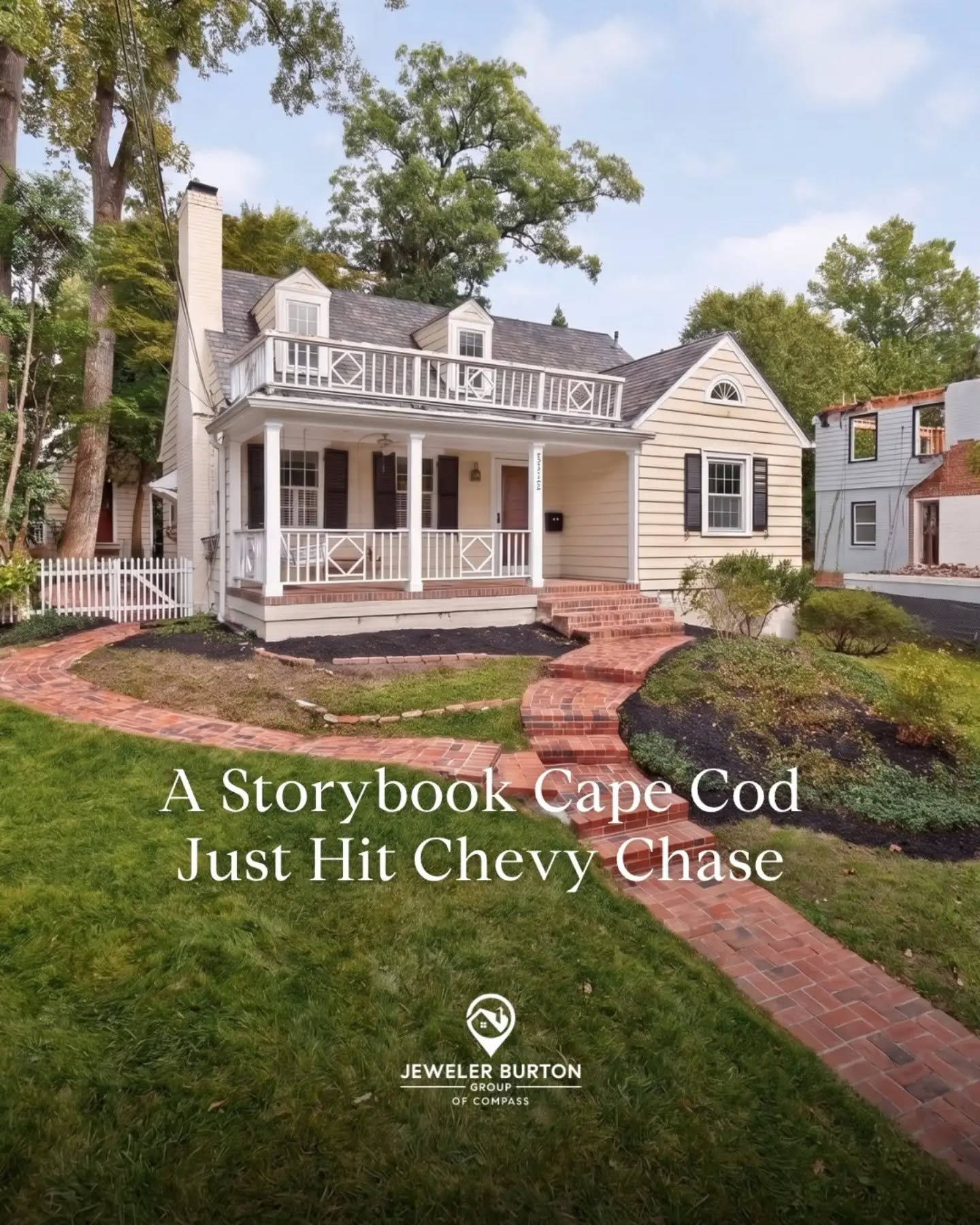 Just listed at 6312 31st St NW in DC's Chevy Chase.
This storybook yellow Cape Cod is full of charm, from the picturesque front porch to the cozy wood-burning fireplace and updated kitchen with custom cabinetry and chef-inspired appliances.
3 beds, 2.5 baths, 1,930 sq ft, offered at $1,069,000.
Reach out for more details or to schedule a private showing.
JT Burton
301.928.3456
www.JewelerBurton.com
#JewelerBurtonGroup #ChevyChase #compassrealestate