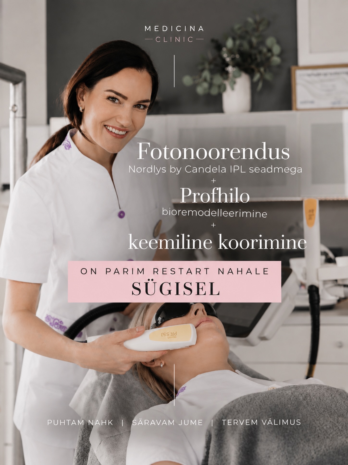 Sügis on parim aeg anda nahale restart 🍂
Pärast suve võib nahal olla rohkem pigmentatsiooni, ebaühtlast jumet, kuivust ja elastsuse vähenemist. Sügisel saame taas kasutusele võtta protseduurid, mis töötavad naha kvaliteediga erinevatel tasanditel.
✨ Fotonoorendus Nordlys by Candela IPL seadmega
Aitab vähendada päikesekahjustuse ilminguid, pigmentatsiooni ja punetust ning muudab jume ühtlasemaks.
💧 Profhilo bioremodelleerimine
Suure hüaluroonhappe sisaldusega süsteprotseduur, mille eesmärk on parandada naha niisutatust, elastsust ja üldist kvaliteeti.
🤍 Keemiline koorimine
Aitab eemaldada pindmisi surnud naharakke, värskendada nahapinda ning muuta jume kirkamaks ja ühtlasemaks.
Neid protseduure saab valida vastavalt naha vajadustele eraldi või kombineerida läbimõeldud protseduurikavaks.
Broneeri konsultatsioon ja paneme kokku just Sinu nahale sobiva sügisese protseduurikava 🤍
#ilukliiniktartus #iplfotonoorendus #profhilo®️ #keemilinekoorimine #happekoorimine