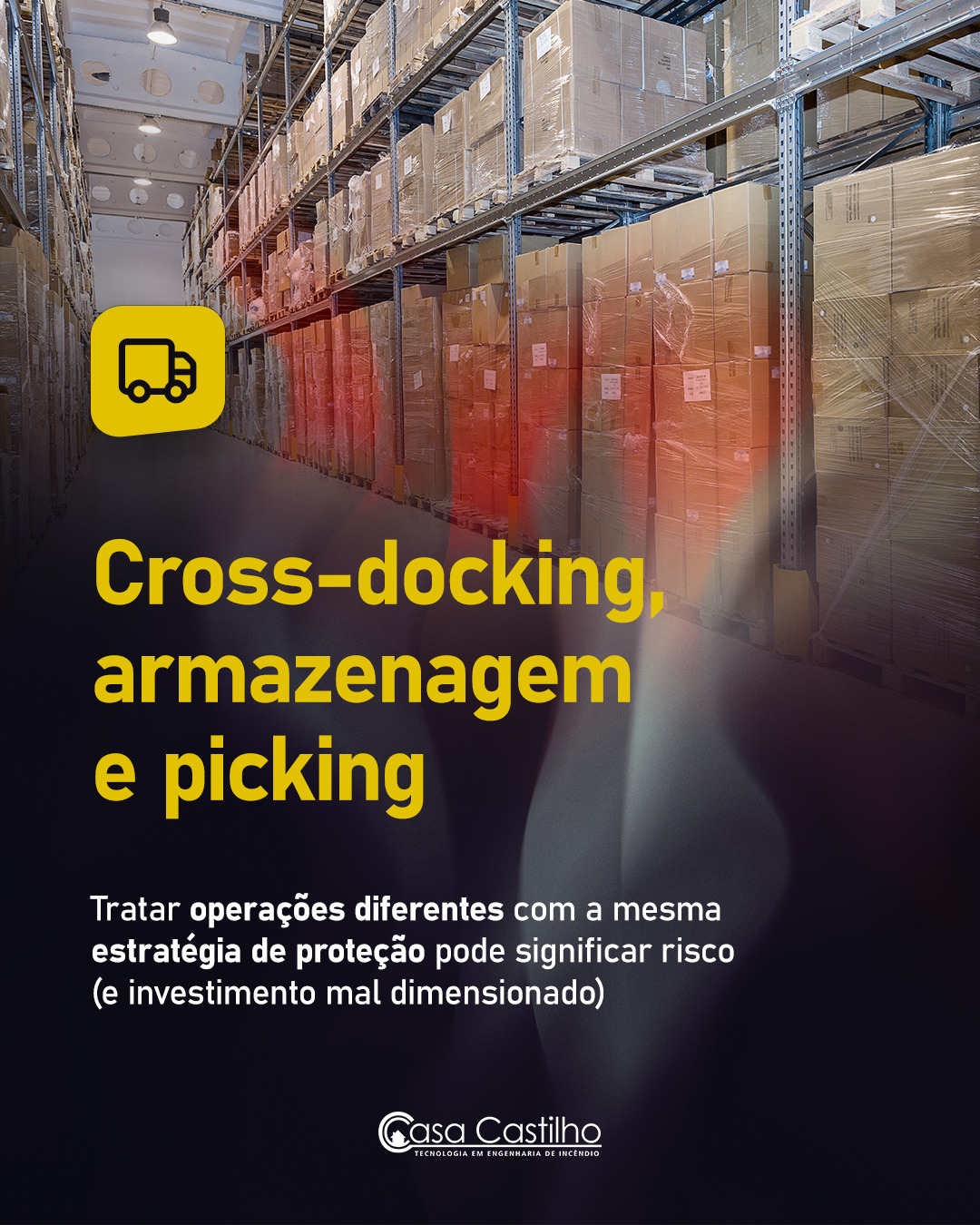 Um centro logístico reúne diferentes fluxos, processos e ocupações. Por isso, tratar toda a planta como se tivesse o mesmo perfil de risco pode comprometer a estratégia de proteção contra incêndios.
No cross-docking, a movimentação e a expedição ganham protagonismo. Na armazenagem, volume, altura e características dos produtos influenciam diretamente o cenário de proteção. Já no picking, a configuração da operação e a circulação de pessoas e equipamentos acrescentam outras variáveis ao projeto.
Essas diferenças precisam ser consideradas na definição dos sistemas, no dimensionamento e na implantação da proteção.
Na Casa Castilho, a engenharia parte da realidade operacional de cada planta para desenvolver soluções compatíveis com seus riscos e necessidades.
Conte conosco para transformar complexidade operacional em estratégia de proteção.