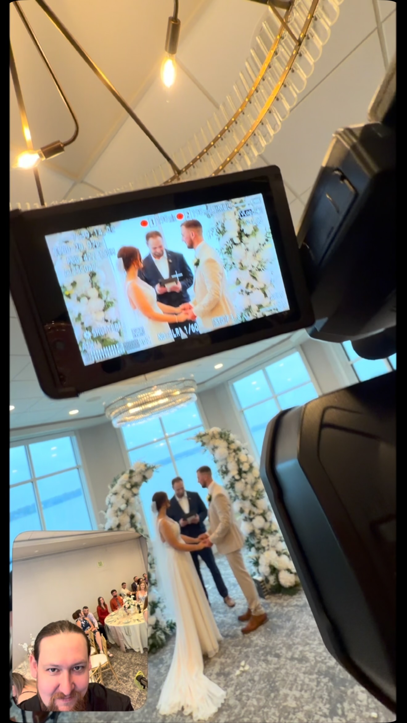 #bts filming a wedding documentary video at Lighthouse Restaurant in Cedar Lake, IN @lighthousecedarlake
