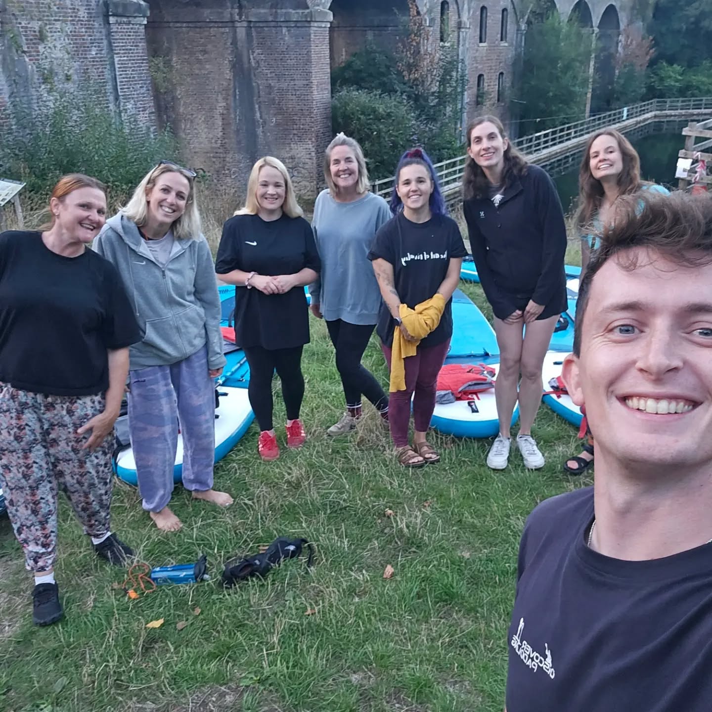 Ladies learn to sup in collaboration with Cotswold Canals Connected Stroud Valleys Project. Fantastic evening in the water paddling with the sun settingβοΈπ