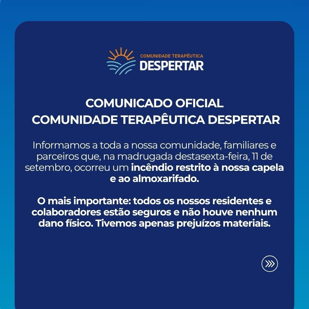 Comunicado Oficial – Comunidade Terapêutica Despertar