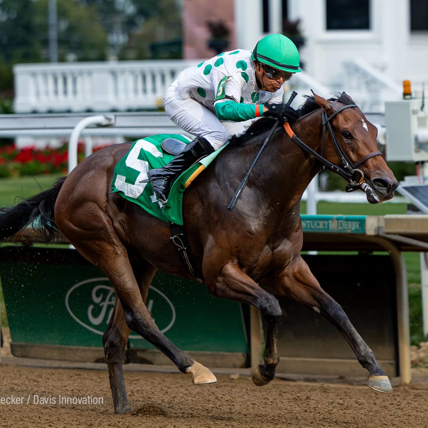 WINNER! Elewene reigns supreme. Second win in a row came on Churchill Downs' opening night, with Martin Garcia aboard! Congratulations owner Bob Baron and as always, hats off to the team for having her ready to roll!