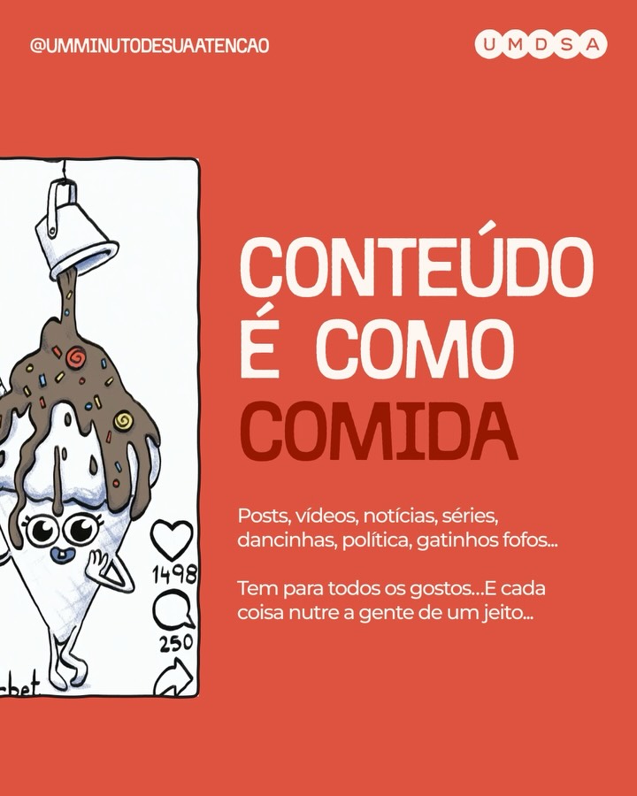 AFINAL, QUAL É O CERNE DA QUESTÃO?
O celular, as telas, as redes sociais e a tecnologia trazem muitos benefícios para nossas vidas, então elas - em si - não podem ser o problema. Para separar o joio do trigo usamos a metáfora da comida e dos restaurantes: pense nisso como um restaurante que fica usando vários truques para fazer você comer mais (mesmo quando você já está satisfeito e não quer comer mais).
É baseado nessas técnicas de design manipulativo que está a extração de atenção e a dependência - justamente a acusação pela qual a Meta foi processada nos EUA e que terminou com um acordo bilionário.
Entre no nosso site na bio (na página O Problema) e veja a lista de truques que o “restaurante” está usando em você.