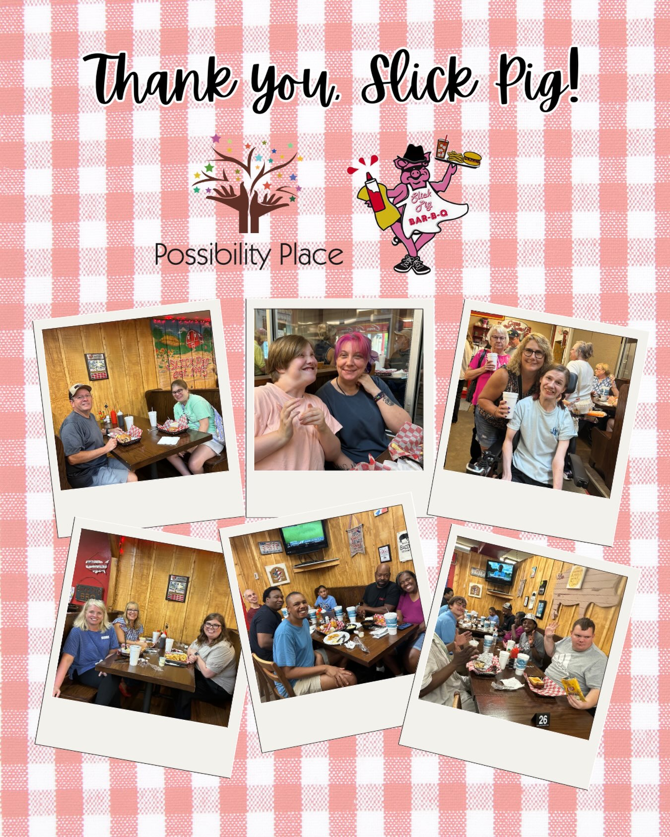 Thanks again to everyone who came out to our Spirit Night at Slick Pig! What a great time of fellowship, laughter, and amazing BBQ! Thank you so much to @slick_pigbbq for the opportunity! #slickpig #murfreesboro #foodie #tennessee #specialneedsadults