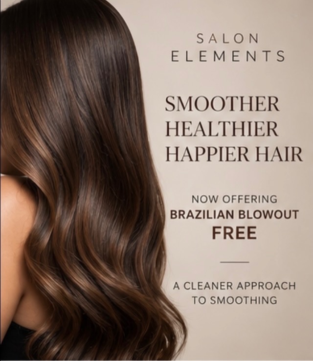 ✨ Smoother. Shinier. Healthier-looking hair — without the formaldehyde.
We’re proud to offer Brazilian Blowout FREE, a formaldehyde-free smoothing treatment designed to fight frizz, improve manageability, and leave your hair silky and radiant. 🤍
Ready to ditch the frizz? Ask us if Brazilian Blowout FREE is right for your hair! ✨
#BrazilianBlowoutFREE #FrizzFreeHair #SmoothHair #SalonElements