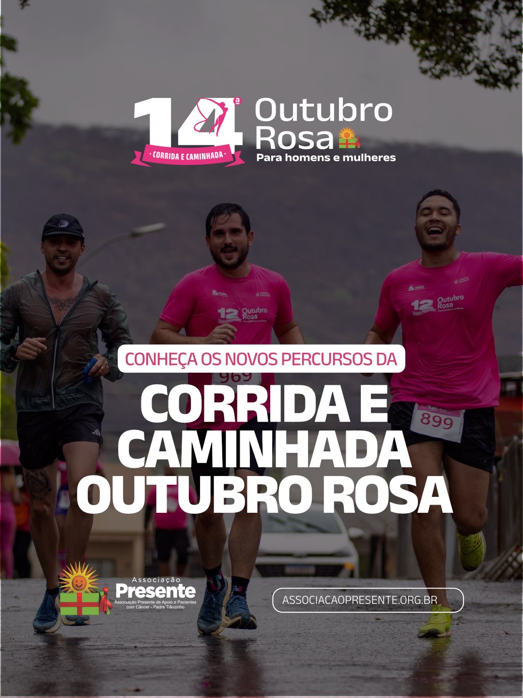Atenção, corredores! 🚨🏃
Chegou a hora de conhecer os percursos da nossa Corrida e Caminhada Outubro Rosa! 💗
São duas opções para você participar desse grande movimento de conscientização e solidariedade: 5 km e 10 km. ✨
Agora é só estudar o trajeto, ajustar o ritmo e entrar na contagem regressiva.
Preparados para encarar esse desafio cheio de propósito? 💗
Marque aqui aquele amigo que vai correr ao seu lado. 👇
#OutubroRosa #CorridaSolidária #AssociaçãoPresente #CorridaECaminhada
