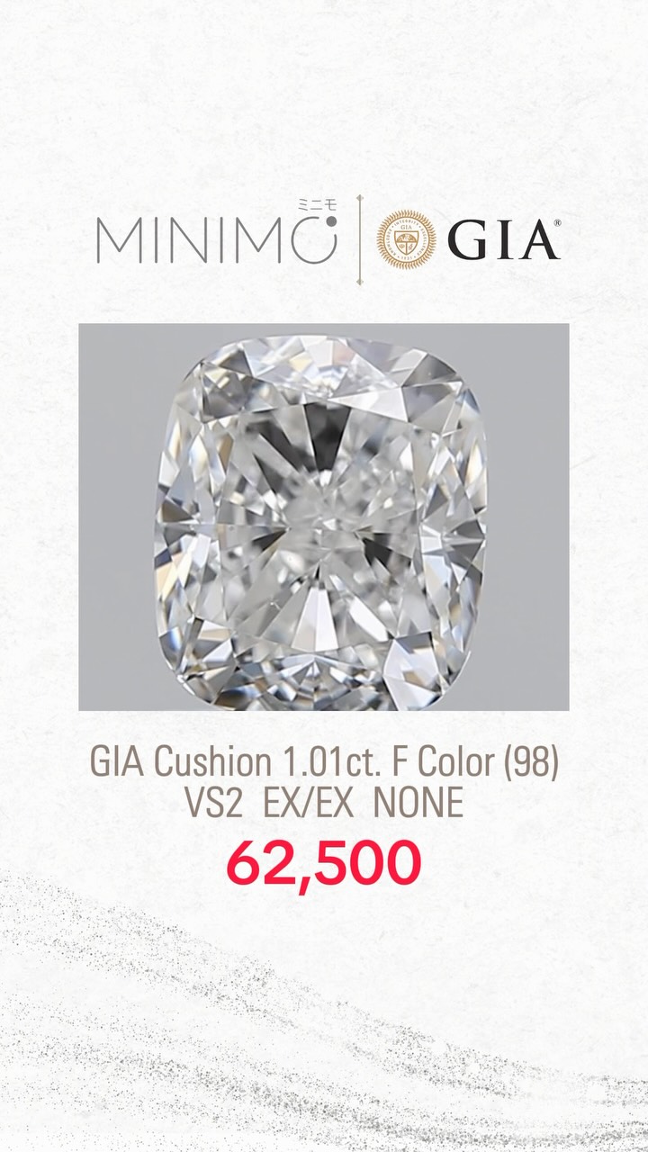Cushion - GIA 1.01ct. F color (98) VS2 EX/EX NONE - 62,500 THB
.
✅ เพชรแท้ธรรมชาติ Natural Diamond ใบเซอร์ GIA - ไม่มี BGM (No Brown/Green/Milky)
✅ มีรูป / VDO / ใบเซอร์ ให้ชมเพื่อความมั่นใจก่อนสั่งครับ
✅ เรานำเข้าเพชรเอง ไม่ผ่านคนกลาง ราคามิตรภาพครับ
✅ เพชรสเปคอื่นๆ สั่งได้เหมือนกันนะครับ ทักมาสอบถามกันก่อนได้ครับ
.
มีบริการขึ้นตัวเรือนในราคาพิเศษ ทองแท้ ยินดีให้คำปรึกษาครับ
.
หน้าร้านติด BTS ศาลาแดง /MRT สีลมพร้อมบริการหลังการขายทุกเรื่อง ดูแลลูกค้ามาแล้วกว่าสองพันคู่ ชมรีวิวจากลูกค้าได้ที่ >> https://www.minimojewelry.com/testimonial
.
ดูแบบแหวนทั้งหมดได้ที่ —> https://www.minimojewelry.com/weddingringsdesign
.
** แถมฟรี เลเซอร์สลักชื่อ เลือก Font ที่ชอบได้
** พร้อมกล่องแหวนสวยๆสำหรับเข้าพิธี
.
💎 Inbox: m.me/minimo.jewelry
💎 Line: @minimo.jewelry (มี @)
💎 Web: http://minimojewelry.com
💎 Call: 092-456-9509
.
** เนื่องจากงานของทางร้านเป็นงานสั่งทำตามความต้องการของลูกค้า ราคาจึงอาจมีการปรับเปลี่ยนตามดีไซน์ สเปคเพชร ไซส์แหวน และราคาทอง/เพชร ในแต่ละช่วงเวลาครับ
.
#minimojewelry #แหวนคู่ #แหวนแต่งงาน #แหวนหมั้น #เพชรแท้ธรรมชาติ