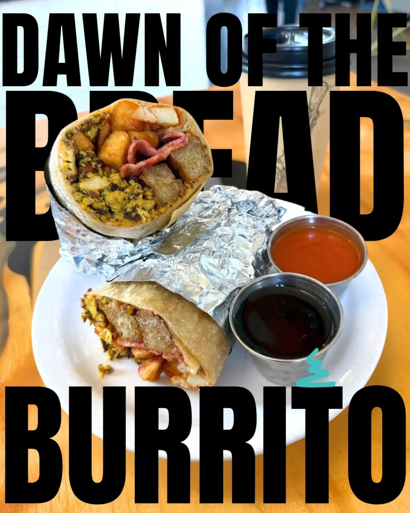 🧟♂️ SUNDAY BREAKFAST SPECIAL at nami: THE DAWN OF THE BREAD BURRITO 🧟♀️
Wake up. Get hungry. Join the undead. 🧛♂️
THE DAWN OF THE BREAD BURRITO
A killer breakfast burrito stuffed with organic scramble, crispy papas, ghoulish thick-cut seitanic bacon, melted cheddar, and dismembered bits of maple-soaked French toast, all rolled into a toasty tortilla.
Served with a side of Grade A maple syrup and our bloody delicious namiberto spicy organic salsa. 🩸
And because Sunday breakfast deserves a soundtrack, @kepighoulie will be playing a set 10AM–1PM! 🎶💀
📍 nami
2022 N. 7th St., Phoenix
Breakfast served every day, 7AM–10:30AM
Select burritos available until 2PM
Come hungry. The bread has risen. 🪦🍞