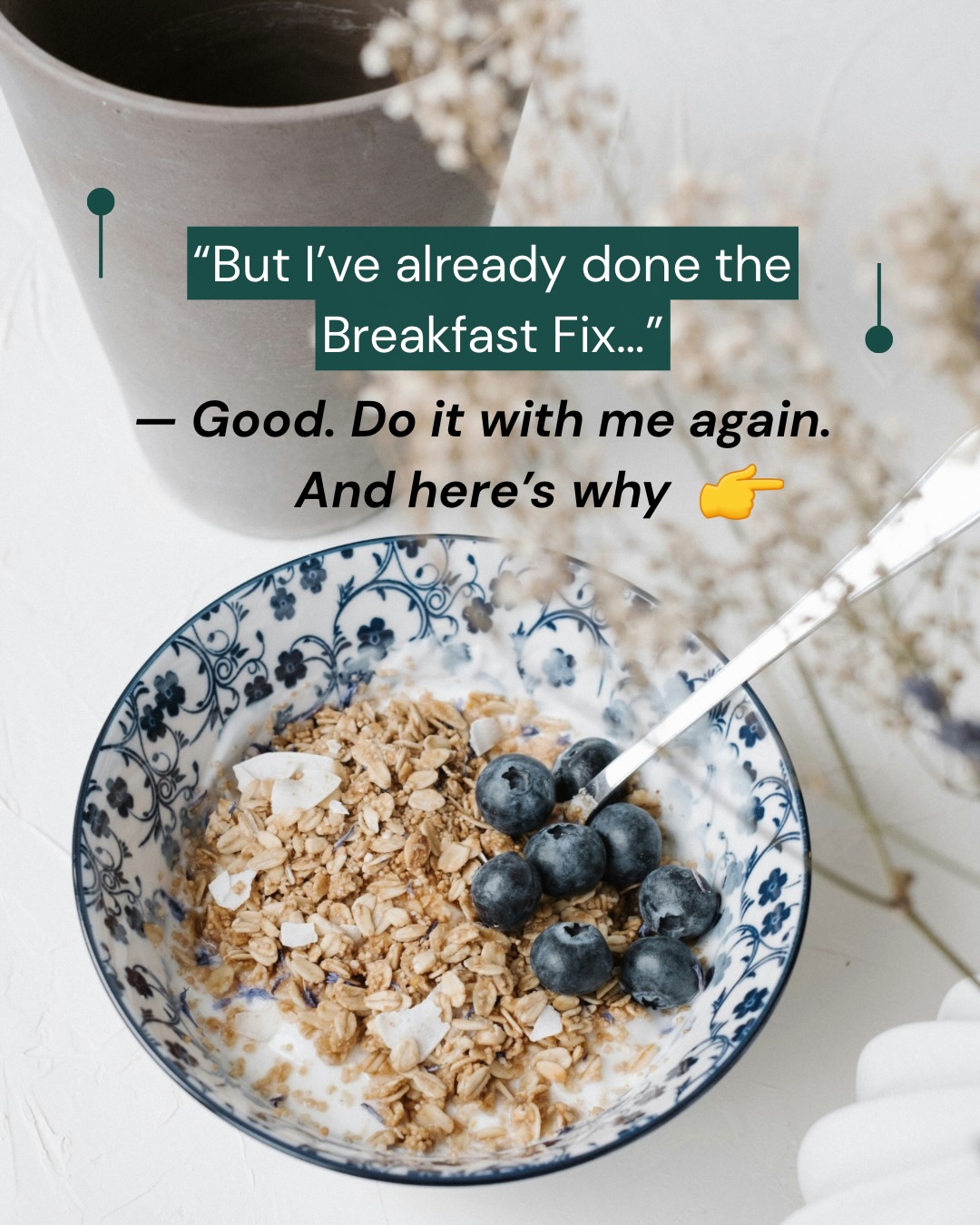 I really mean this.
If you’ve done the Breakfast Fix before, I would LOVE you to come back.
This isn’t school.
There’s no certificate saying:
CONGRATULATIONS. YOU HAVE COMPLETED BREAKFAST FOREVER.
Habits slip.
Routines change.
September happens.
The answer isn’t always to go looking for another plan.
Sometimes it’s simply:
“Oh yes. THAT worked. Perhaps I should do that again.”
Come back.
We start Monday 21st September.
Link in my bio OR comment BREAKFAST and I’ll DM you the details you need to join. Did I say it’s free?
#menopausebreakfastfix #menopausenutrition #menopausediet