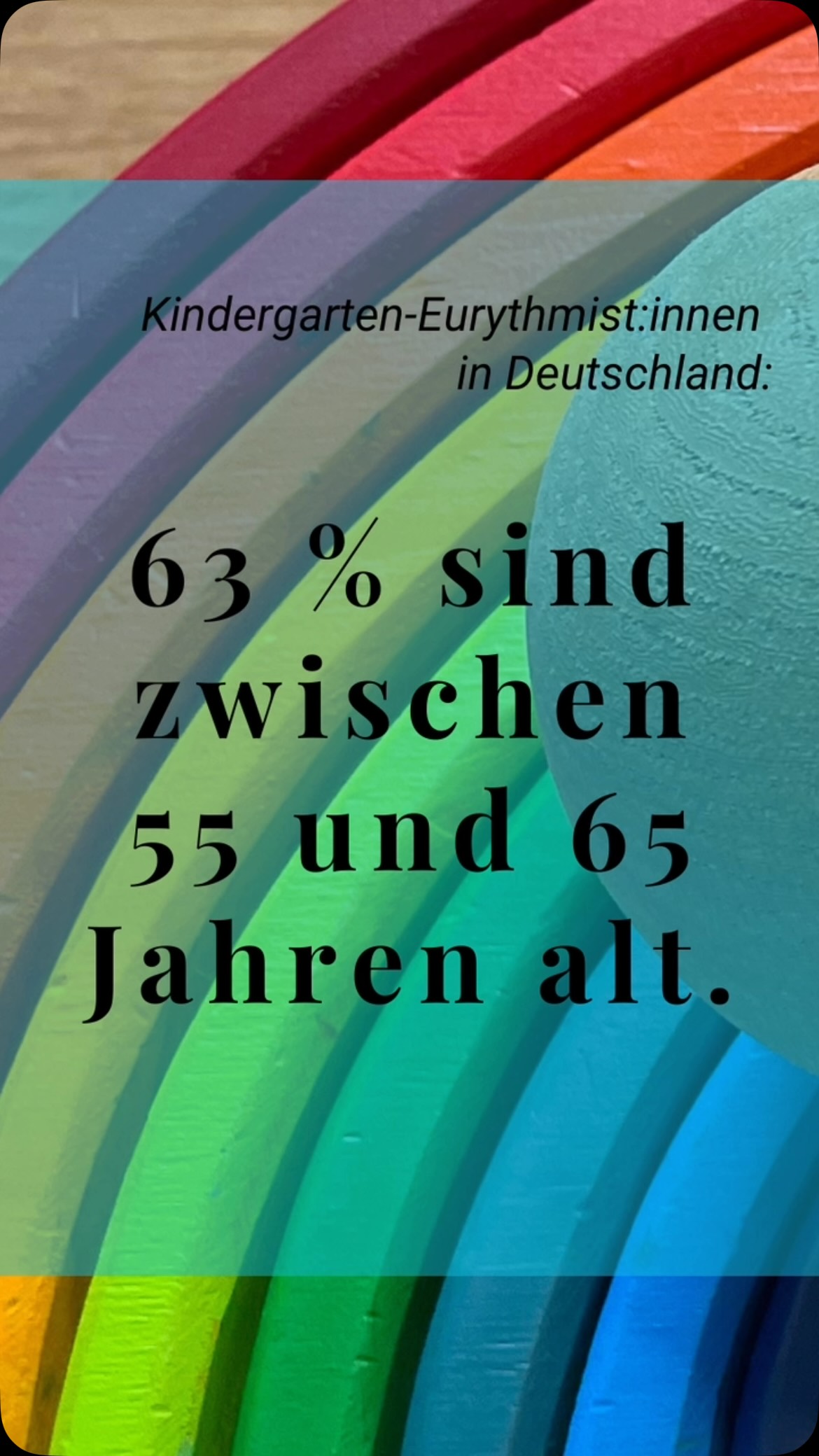 63 % der Kindergarten-Eurythmist:innen in Deutschland sind zwischen 55 und 65 Jahren alt. Nur 9 % sind zwischen 25 und 40. Unter 25 Jahren: niemand.
Diese Zahlen sind kein Bauchgefühl, sondern stammen aus einer 2021 durchgeführten Befragung von EUKI (Eurythmie im Kindergarten) im Berufsverband Eurythmie e.V. – 243 von 581 Waldorfkindergärten in Deutschland haben daran teilgenommen.
Fast alle befragten Kindergärten (95 %) bieten wöchentlich Eurythmie an.
Fast die Hälfte der Eurythmist:innen arbeitet schon über zehn Jahre in ihrem Kindergarten, viele über zwanzig. Das zeigt eine tiefe Verbundenheit mit dieser Arbeit – und gleichzeitig eine Generation, die in absehbarer Zeit in den Ruhestand geht.
Die Frage, die daraus entsteht, ist keine kleine: Wer trägt die Kindergarten-Eurythmie weiter, wenn diese Generation nicht mehr da ist?
Wir teilen diese Zahlen nicht, um zu beunruhigen, sondern weil aus genau dieser Erkenntnis inzwischen etwas Konkretes entstanden ist. In den nächsten Tagen nehmen wir euch mit: was die Befragung noch zeigt – und welche Antwort mittlerweile existiert.
EURYTHMIE · KINDERGARTENEURYTHMIE · BERUFSBIOGRAFIE · FORSCHENDEHALTUNG · GEMEINSCHAFT · ZUKUNFTDEREURYTHMIE