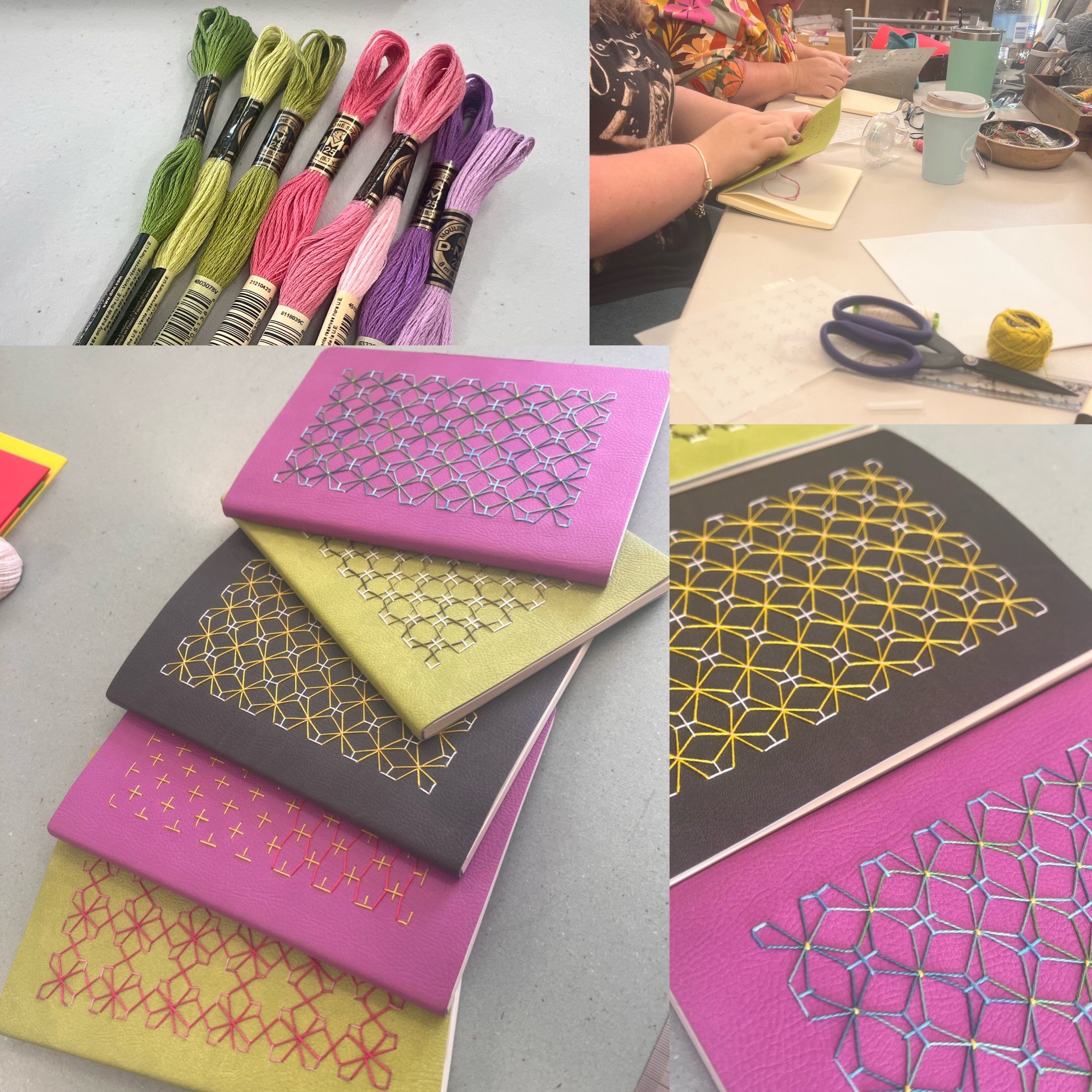 Looking a wee bit springtime @stitchmakers_nz We all had a great time today making these journals with @_anariul_ Even me who was going to make kits out the back. Just couldn’t miss out!!! Let me know if you would be interested in attending this class in October. I am sure I could convince Ana to come back. Those threads I pulled after the class are currently being stitched into next weekends class. Sunday the 20th will be another Beginners Embroidery class - this time in all the springtime colours. I will send out details on Monday via newsletter. #stitchersnz #sashikoweave