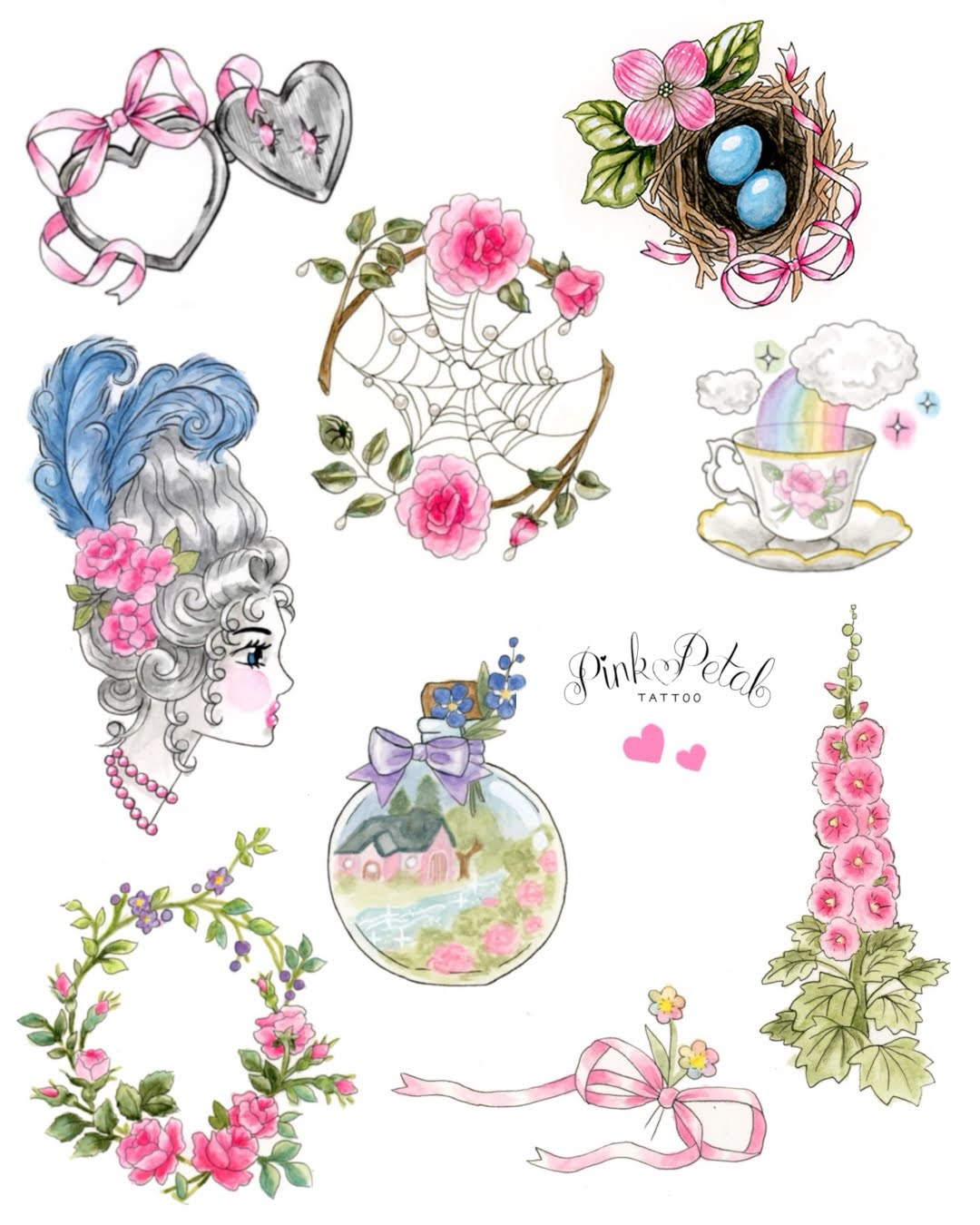 Hi! I'm Quinne aka Pink Petal Tattoo, & I make whimsical, fairytale-inspired illustrative tattoos in NYC 🩷 my books are open for fall ~ swipe to see some available flash designs, see even more on my "available" highlight, or request a custom design all your own ✨ Fill out my form to get started!