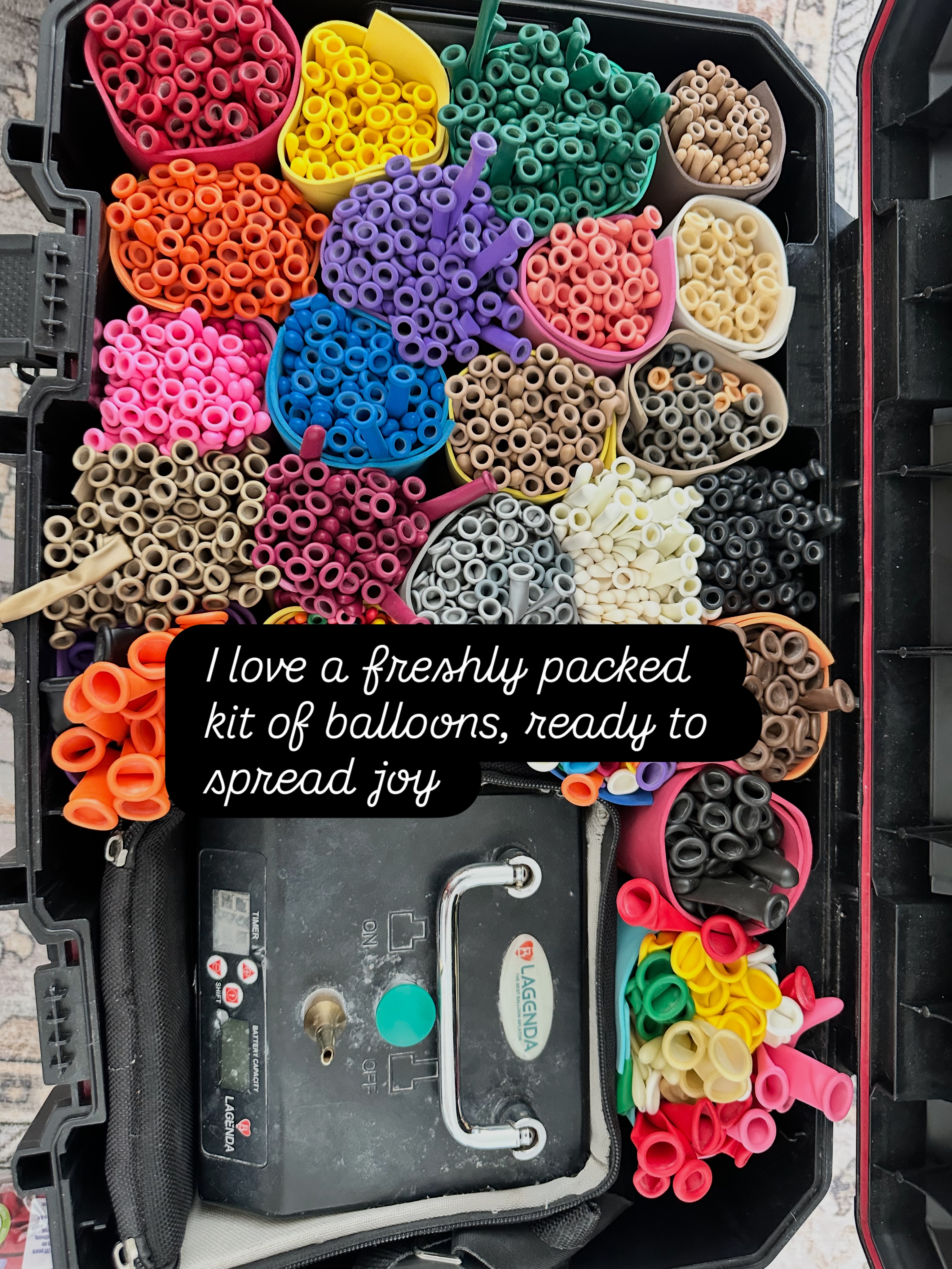 There’s nothing like the satisfaction of looking at a freshly packed kit of balloons, a box of unlimited potential to spread joy and happiness #joy #happiness #balloons #denverballonguy