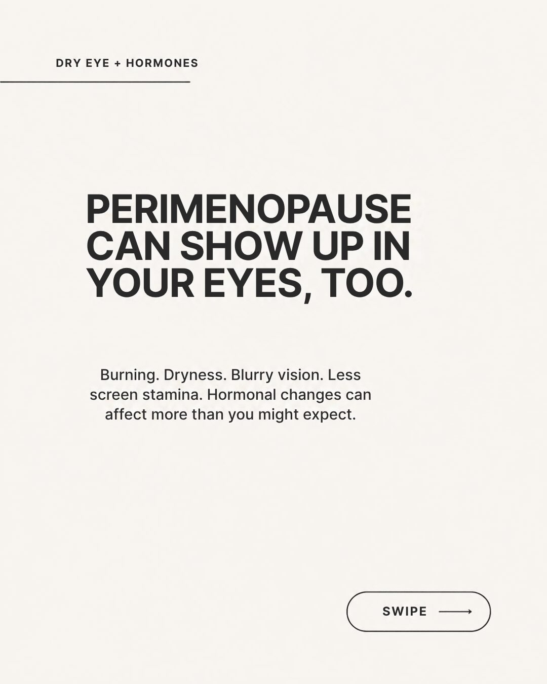 Your eyes might be telling you something about your hormones. 👀
If you’re in your 40s or 50s and suddenly noticing more burning, dryness, blurry vision or simply that your eyes can’t handle screens the way they used to, perimenopause may be part of the picture.
I sat down with ophthalmologist Dr. Elisha Garg to talk about something I wish more women knew: our eyes have hormone receptors too, and hormonal changes can affect the tear film and the meibomian glands that produce the oils that keep our tears from evaporating.
And one of my biggest takeaways? Dry eye isn’t just about not making enough tears.
Your tear quality, oil glands and overall tear film stability matter too, which is why treatment needs to be individualized.
We’re getting into all of it with Dr. Garg on an upcoming episode of Dry Eye Girlfriend. 🎙️
Save this one, send it to your perimenopause girlfriend, and stay tuned. 💕
#DryEyeGirlfriend #DryEye #Perimenopause #Menopause #WomensHealth