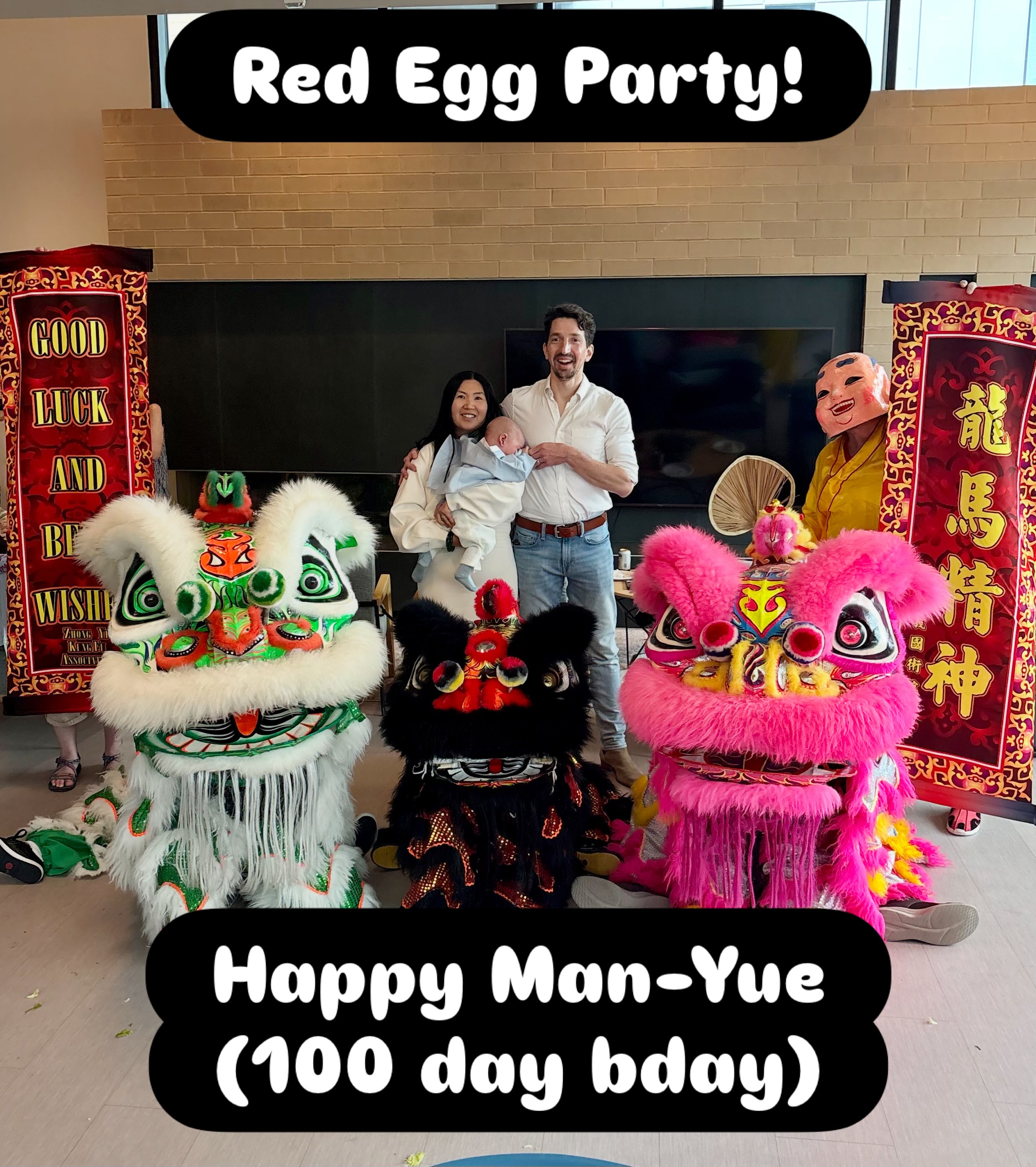 Thank you for having us for your baby’s 100 day birthday! We had a wonderful time helping you celebrate your beautiful baby’s birthday! Congratulations! #zykfa #liondance #redegg #manyue #madisonwi