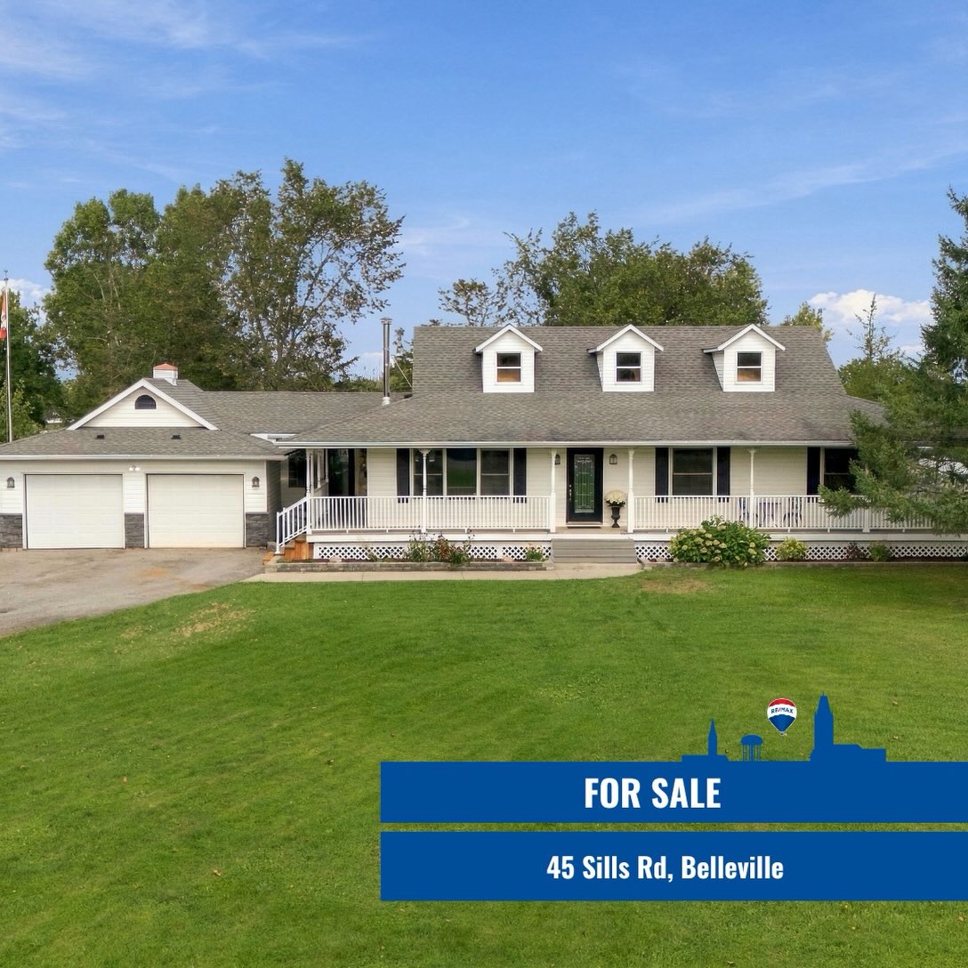 Welcome to this charming 3 bed, 2 bath bungalow tucked away on 1.2 acres, just minutes north of the city.
45 Sills Road, Belleville, Ontario K0K 2V0
MLS®#: X13795728
3 Bed, 2 Bath, 1,499.01 sq ft
Offering the privacy and space of a country setting with a nearby path leading to the Frink Centre, two popular golf courses close by, easy access to Highway 401, shopping, restaurants and everyday amenities; this home is a great balance of convenience and peacefulness. Inside, the main living areas are filled with natural light, with a comfortable living room and dining area that flow into the updated kitchen. The kitchen features a large island with seating for six, plenty of workspace and room to gather with family and friends. A spacious mudroom connects the home to the attached garage and provides plenty of practical storage. Outside, the large driveway offers ample parking with additional room for a workshop or other outdoor projects. One of the standout features is the wrap-around covered porch, providing plenty of space to sit and enjoy the property in any season. A screened gazebo off the back porch offers another great spot to relax or entertain.The primary bedroom includes a private ensuite and direct access to the porch, while two additional bedrooms and a second full bathroom provide flexibility for family, guests or a home office. The unfinished basement offers plenty of potential, and already includes a bonus bedroom, and is ready for you to finish and personalize to suit your needs. A peaceful setting, plenty of outdoor space and just minutes from the city - this property offers room to enjoy now with plenty of potential to make it your own.
List Price: $625,000
LA: @realtoralihainse
For more details DM us or visit timmckinney.com