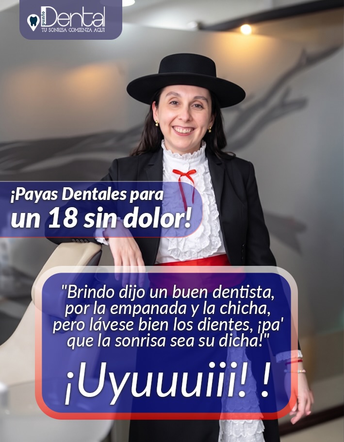 Septiembre ya está aquí y el ambiente dieciochero se siente en todo Chiloé. Pero entre tanta empanada, asado y terremoto, ¡no podemos olvidarnos de cuidar nuestra sonrisa!
Desliza este carrusel y ríete un rato con nuestras “Payas Dentales”, porque prevenir un dolor de muelas o un diente quebrado por el famoso cuesco de la aceituna, también es motivo de celebración.
Queremos que tu única preocupación este 18 sea pasarla increíble con tu familia y amigos.
.
.
.
#isladechiloe #dentistachiloe #clinicadentalchiloe