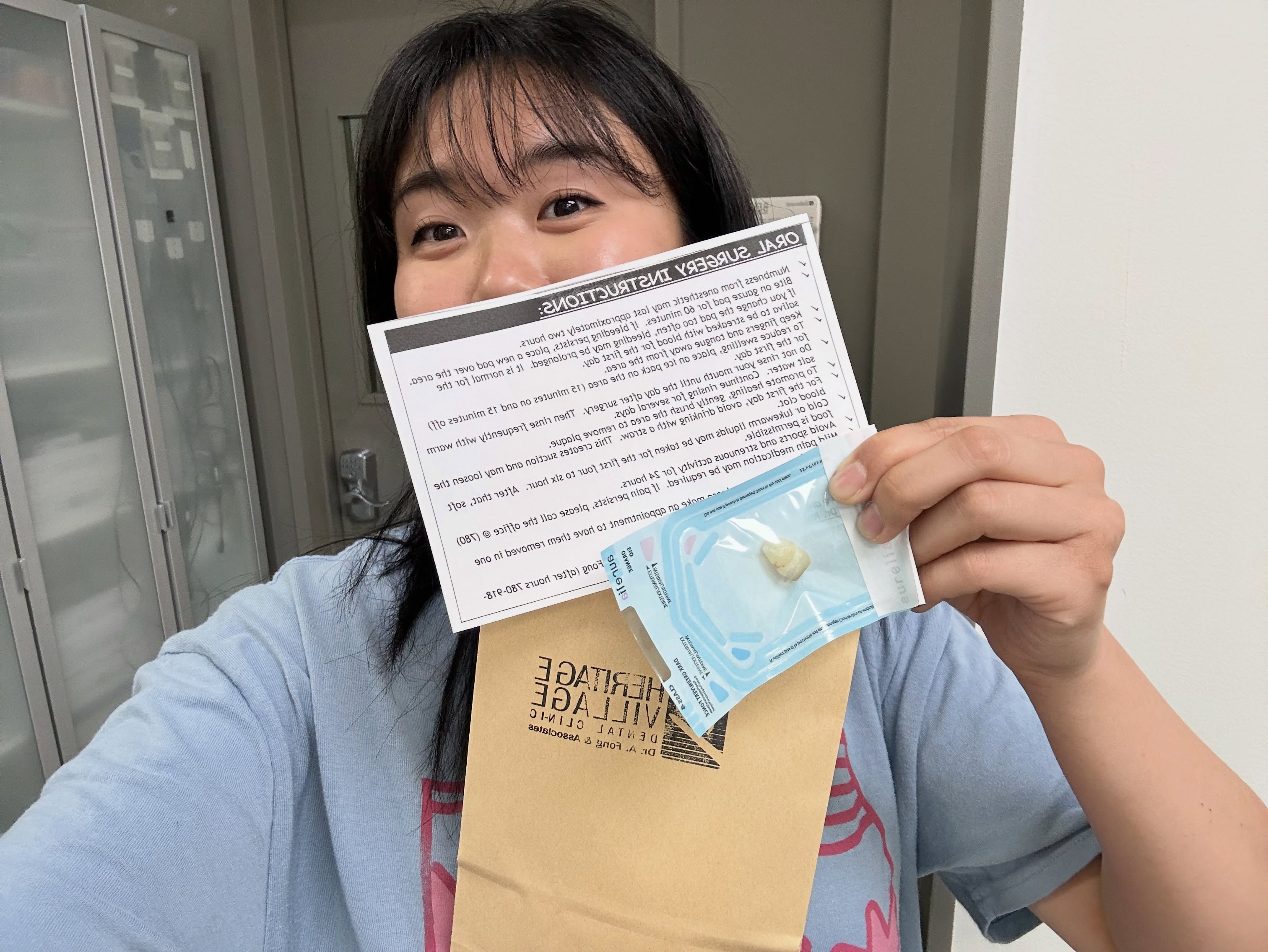 It’s not every day you get to have your coworkers pull out your teeth! ❌🦷😆
As someone who works at the clinic, I’ve seen plenty of dental procedures but I’ve never had an extraction myself so I had no idea what it would feel like.
Dr. Kan mentioned that it was going to be a relatively easy wisdom tooth extraction, but even so, I am very impressed by how smooth, quick, and painless the whole experience was. 💯 Dr. Kan and Selina made the procedure comfortable and seamless and thanks to Lillian for the moral support!!
Afterwards, I got to take home a post-extraction oral care pouch with extra gauze and tips for the next few days of healing. My gums healed very quickly.
10/10. Would let my coworkers pull out my teeth again 😌🦷✅
#hvdc #extraction #edmonton