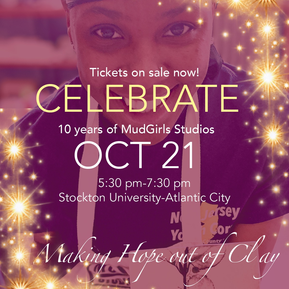 Join us on October 21st at 5:30 PM for Making Hope Out of Clay, an evening celebrating 10 years of the women, artistry, and community of MudGirls Studios.
We hope youāll gather with us to celebrate the remarkable stories of our MudGirls Women, appetizers, drinks, music and one-of-a-kind exclusive MudGirls pieces made just for this evening!
As we begin our second decade in our new Atlantic City studio, your support will help expand our job training, educational programs, and creative opportunities for women in our community.
For tickets:
https://www.zeffy.com/en-US/ticketing/making-hope-out-of-clay-mudgirls-event
- or visit the link in our bio to get your tickets today! šļø
#mudgirlsstudios #atlanticcity #nonprofit #womensupportingwomen #supportlocal