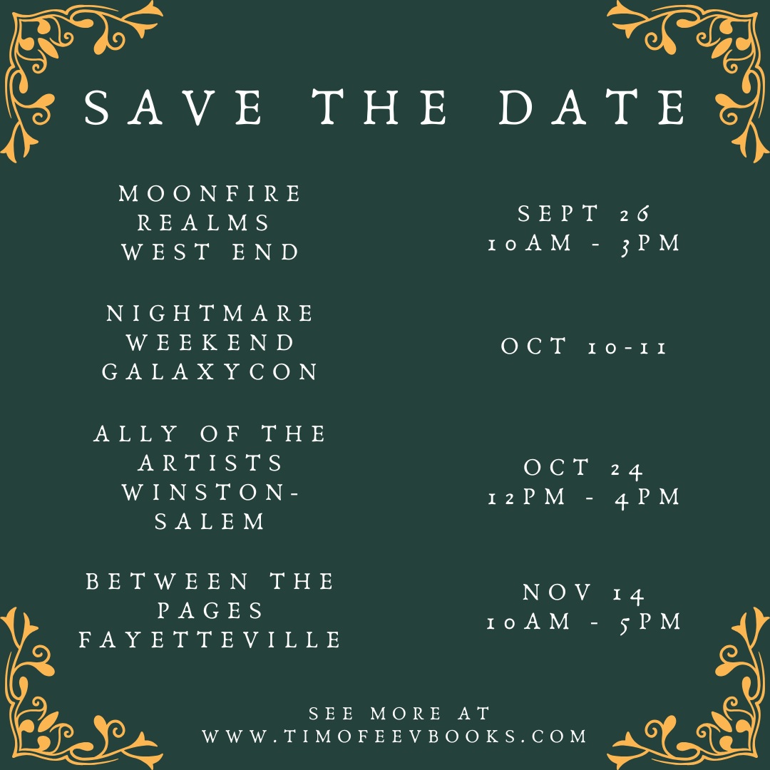 It's the final countdown! Mark your calendars for my final events for 2026. I plan on taking a break until March to give myself a bit of a breather and focus on book 5 of #atobad and maybe some other limited edition goodies. #indieauthor #bookevents @moonfirerealms2026 #nightmareweekend #winstonsalem #betweenthepages #authorevents #fantasybooks #highfantsy #spicyreads