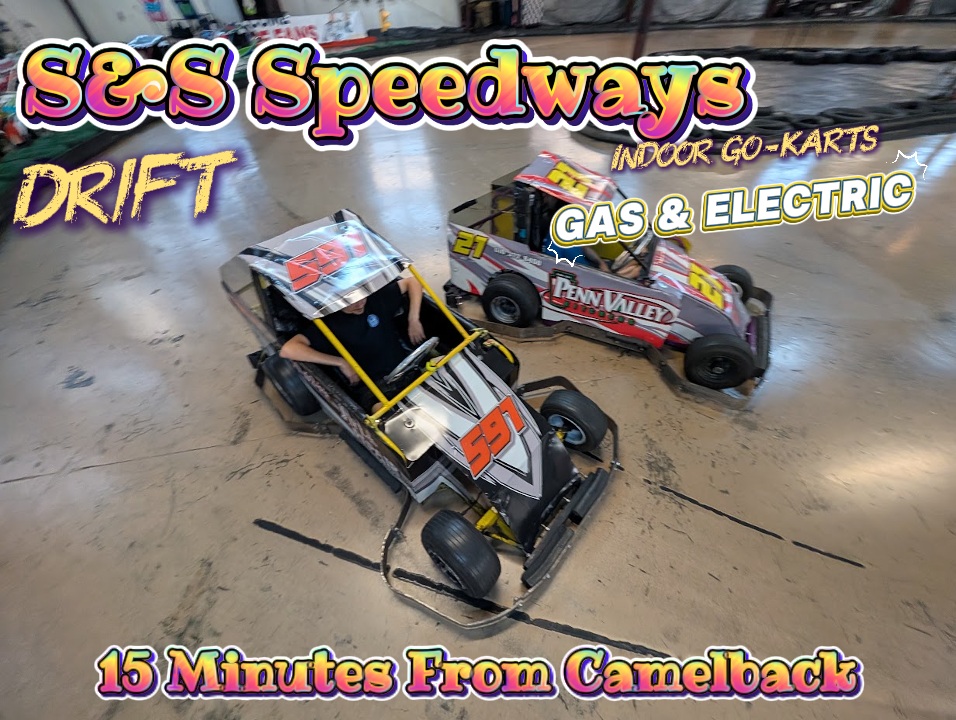 Today Sunday September 13th we are open 12-7pm
We have gas and electric powered cars!
Racers must be 54" tall.
Saftey glasses are required.
Book a private party with us before or after hours to have the track to yourself! Give us a call at 570-420-5500 for more information or to book now!
Location-7062 US-209, Stroudsburg, PA 18360
-
-
-
#track #arcade #thingstodointhepoconos #gokart #drift #poconomountain #viralreelsγ· #cars #trucks