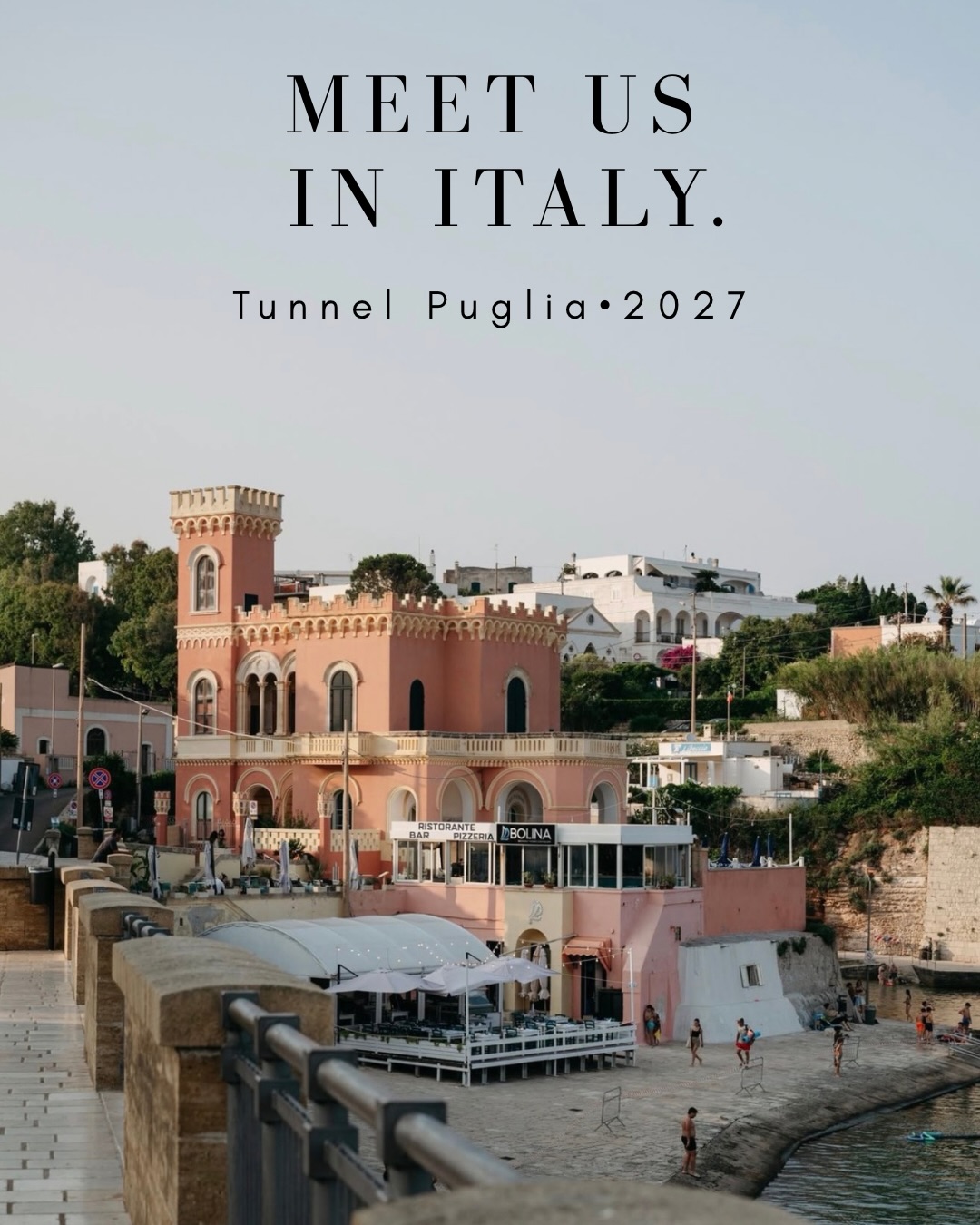 TUNNEL PUGLIA 2027 🇮🇹
Stop saying “I’ll go to Italy someday”
This is it. This is the trip
8 days. 7 nights.
Morning Pilates, long lunches, wine, sailing, cycling through the countryside, hiking, cheese-making, ceramics, beautiful dinners, late nights, and the kind of places you’d never find on a standard tourist itinerary.
We’ve partnered with a team that knows Puglia beyond the postcard. The experience is built around food, culture, local traditions, and actually getting to know the place, not rushing through a checklist of attractions.
This is bigger than a Pilates retreat, it’s your Italian summer.
Payment plans are available for the retreat, and flights are booked separately, so you can choose what works best for you.
Puglia, here we come. Are you coming with?
Reserve now. Spots are limited.
Booking + full details at the link in our bio.