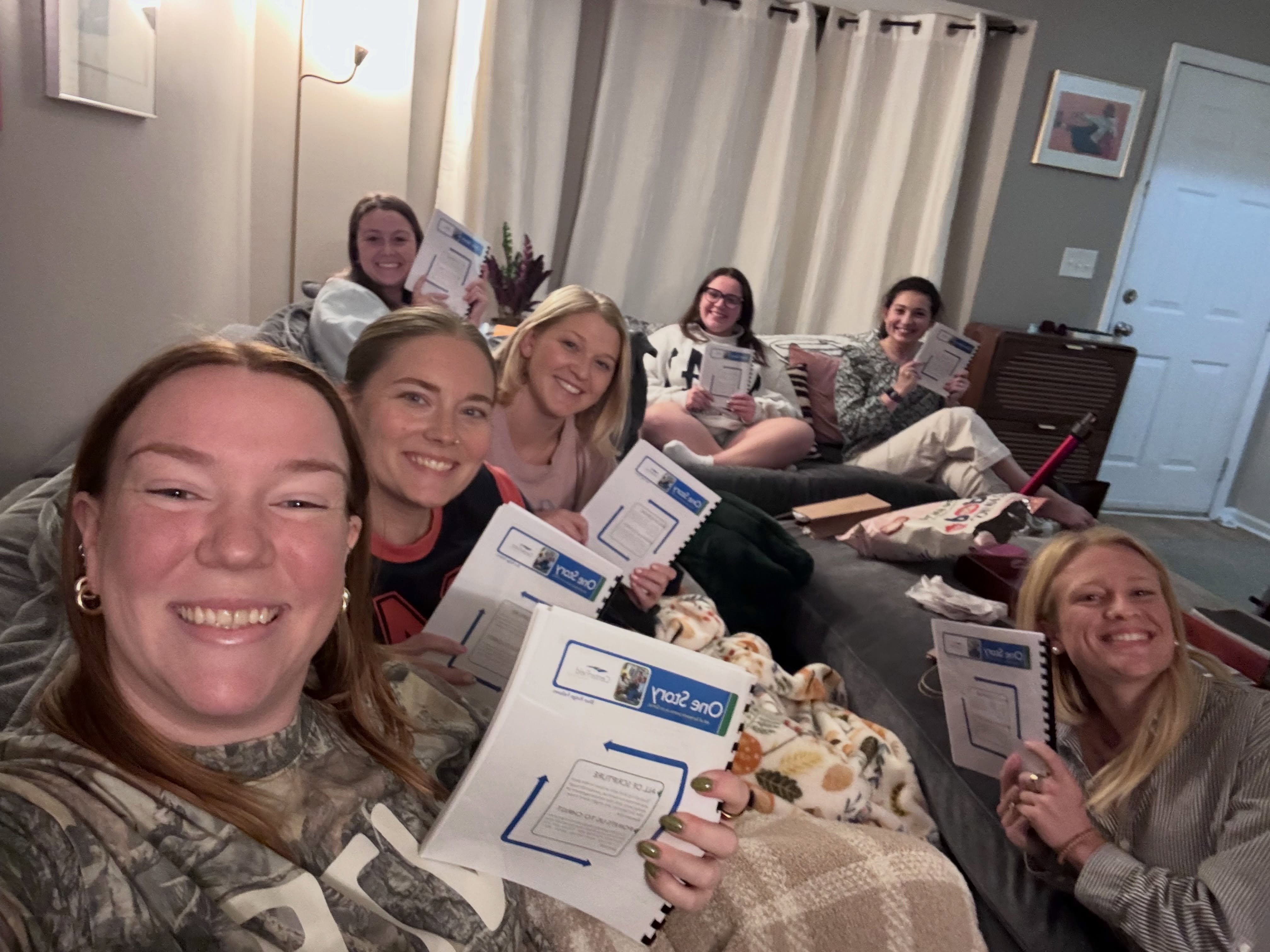 Alumni Spotlight ✨
One of the things we do during the Fellows year is walk through what we call One Story: learning to read the Scriptures Christocentrically, seeing how all of Scripture points to Jesus.
It’s one of the most valuable tools we give our fellows, and our hope is that they carry it with them all the days of their lives.
So fun to get this picture from Hannah. Not only is One Story still shaping her, she’s passing it on to her friends. Love to see it, Hannah! 🙌
#blueridgefellows