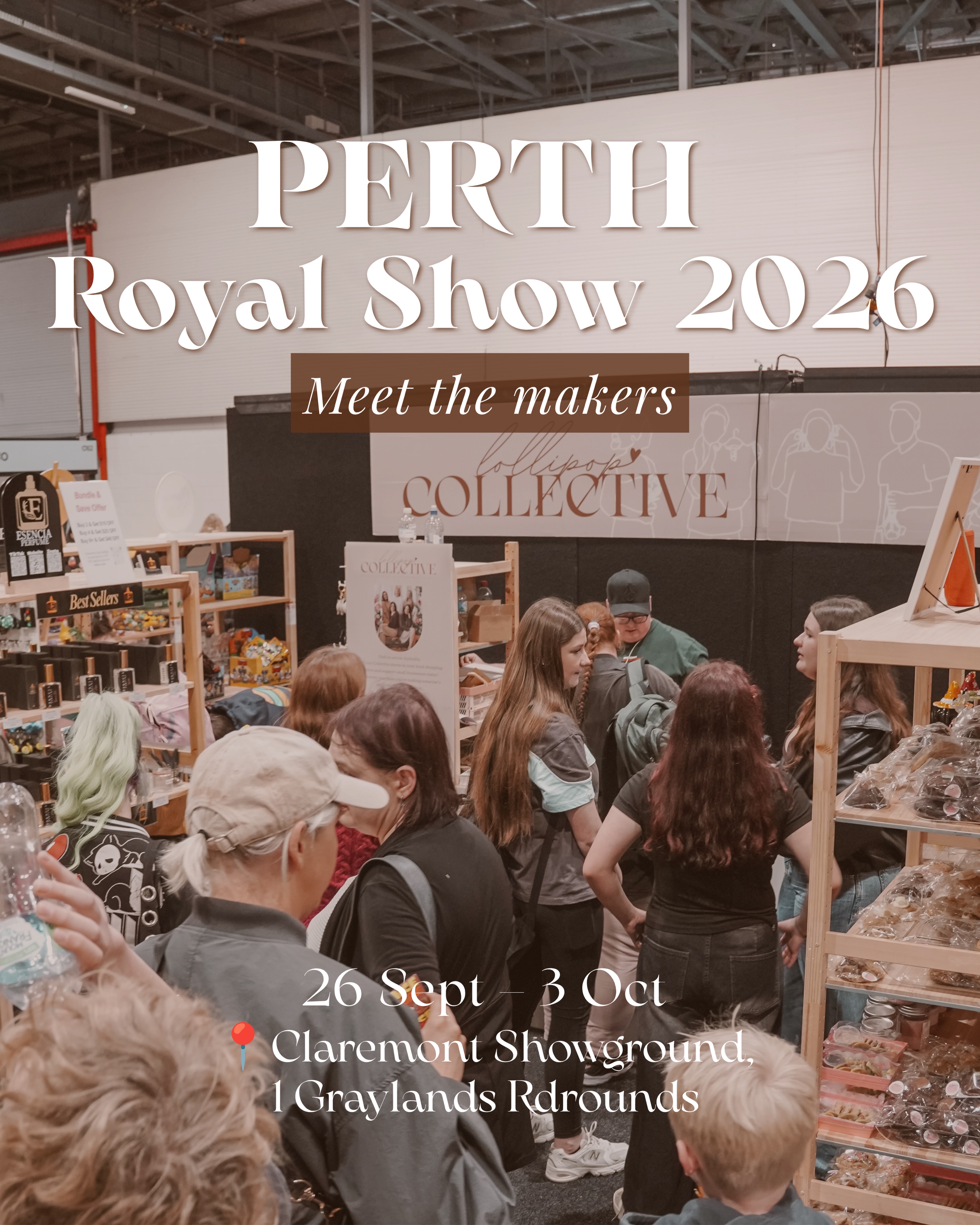 🌊 PERTH · 4 DAYS TO GO
Round 3, the last of our Perth makers. Something to taste, something to smell, something to wear and something to click 👇
📍 The Emporium (Robinson Pavilion), Claremont Showground
📅 Sat 26 Sept – Sat 3 Oct 2026
🖤 @esenciaperfume.com.au
A small Aussie fragrance house blending French and Swiss oils, with every scent named in Spanish. Come spray one on and wait an hour. That’s when you’ll know which one’s yours.
🧦 @p_club_active_socks
Non-slip grip socks for Pilates, yoga and barre, made by a Perth Pilates girl who’s in class right there with you. Less slipping, more of the class actually landing.
🏠 @craftlah.au
Tiny 3D-printed worlds you can hold. A little bookshop with shelves, a gothic lantern, a pasta box with pasta inside, plus clickers and keychains. The kind of detail you’ll want to look at up close.
That’s our Perth lineup complete. Four sleeps until every one of them is on the racks in person🌱
💬 Tag who you’re bringing, and tell them which stall you’re hitting first 👇