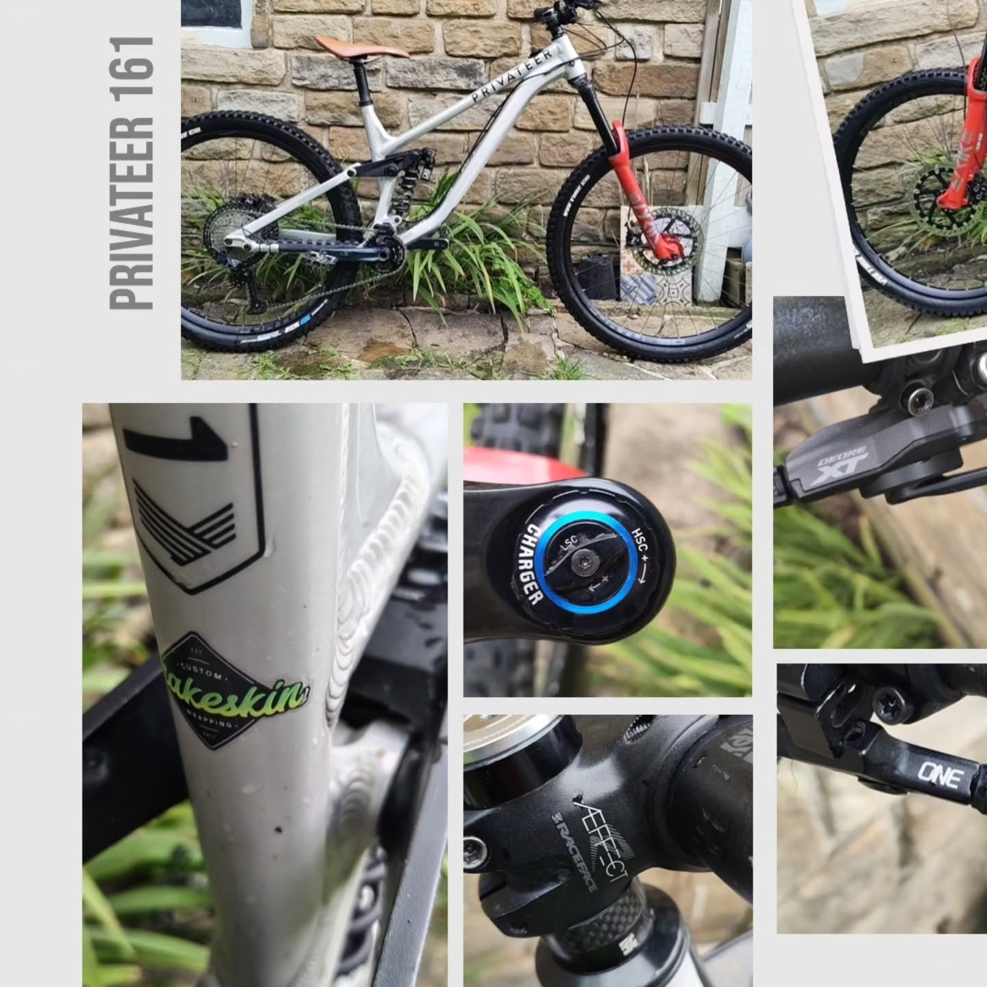 🚨 FOR SALE 🚨
PRIVATEER 161 - £1,500
SIZE - P3 (L)
The bike is mechanically good and ready to ride. There are the usual wear marks from use. The bike has been wrapped from new by @snakeskin_wrapping.
The fork sanctions have slight marks and have not effected the performance (photos or videos can be provided).
HUBS - Hope Pro4 - Red
RIMS - Hope 29" Fortus30
DISC - Front 220mm Magura
DISC - Rear 200mm Magura
FORK - Rock Shox Lyrik 170mm
SHOCK - Cane Creek DB Kitsuma 450lb spring
BRAKES - Magura MT5
DROPPER - One Up V2
SHIFTER - XT 12 speed
CASSETTE - XT 10-51
CHAIN - XT
MECH - SLX
CRANKS - SLX 170mm
CHAINRING - Burgtec 32 tooth
BARS - Race Face Atlas
STEM - Race Face Affect
BB - Hope
Rimpact True Mass Damper
MRP Chain Guide
GRIPS - Peatys Monarch
SEAT - Charge Spoon
FRONT TYRE - VeeTire Attack HPL
REAR TYRE - VeeTire Snap WCE
#mtb
#mtbforsale
#privateer161